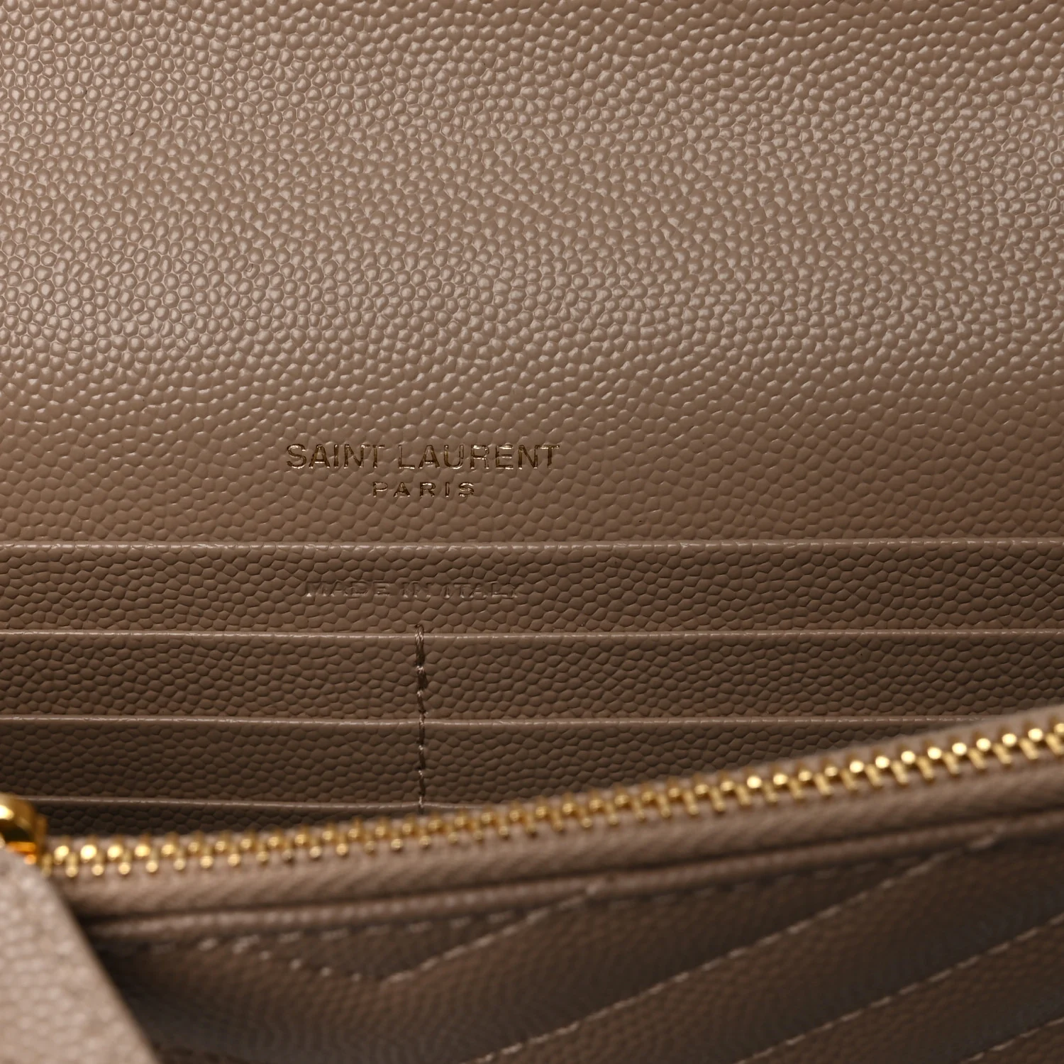 Grain De Poudre Matelasse Chevron Monogram Envelope Chain Wallet Dark Beige - Image 6