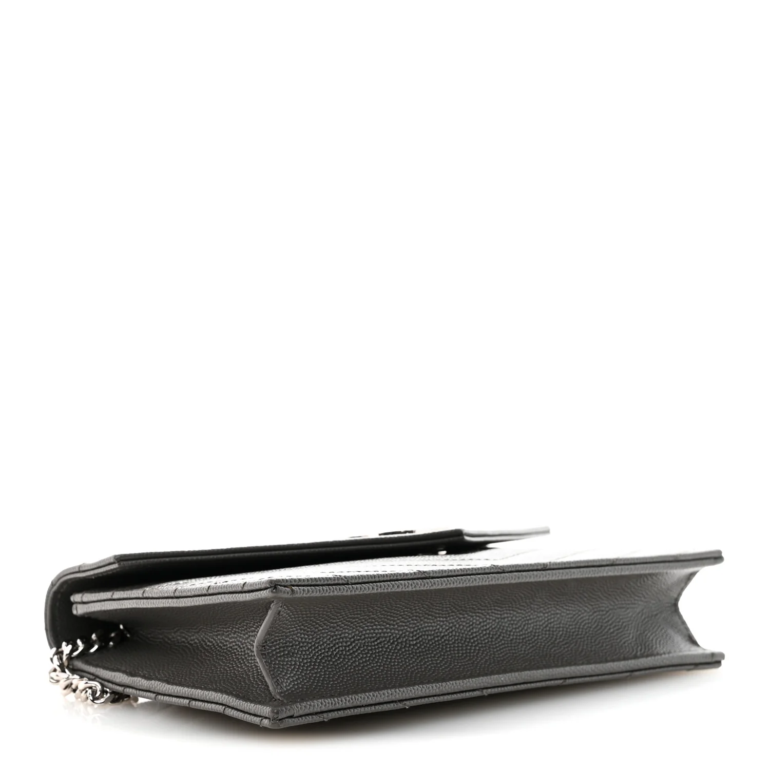 Grain De Poudre Matelasse Chevron Monogram Envelope Chain Wallet Earth - Image 4