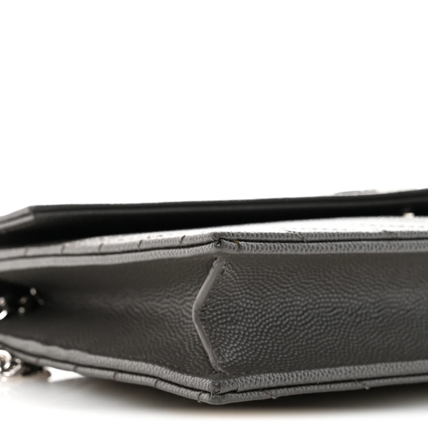 Grain De Poudre Matelasse Chevron Monogram Envelope Chain Wallet Earth - Image 8
