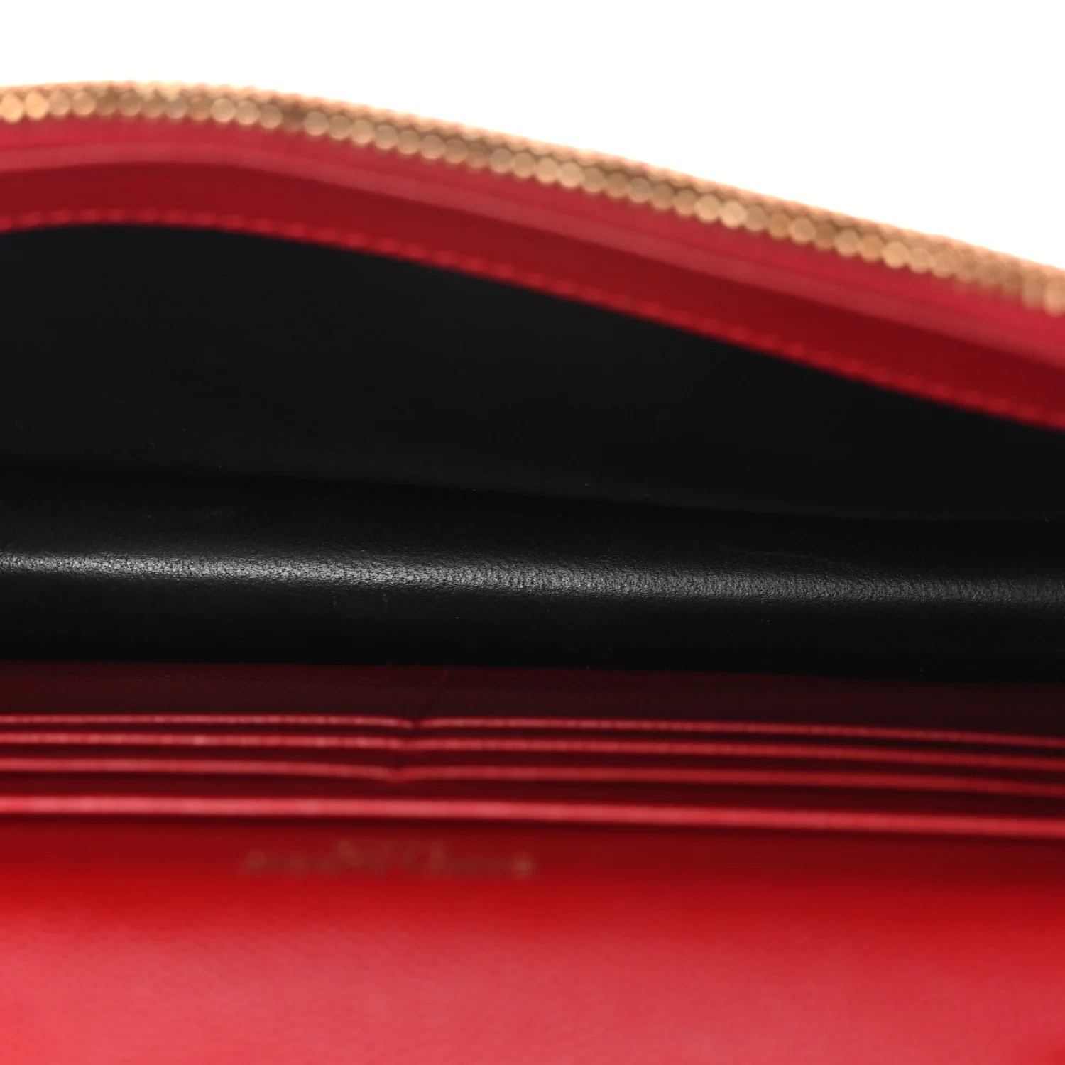 Grain De Poudre Matelasse Chevron Monogram Envelope Chain Wallet New Red - Image 5