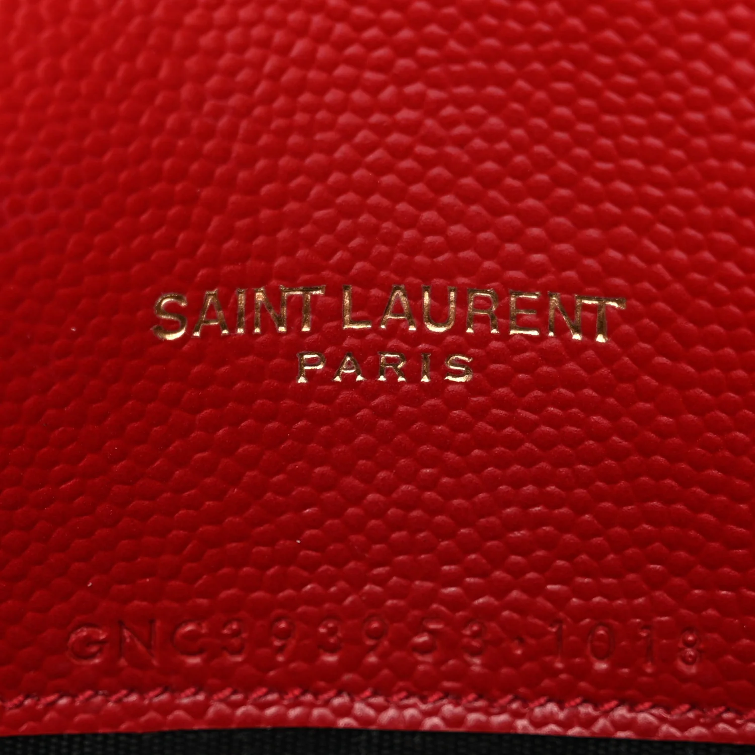 Grain De Poudre Matelasse Chevron Monogram Envelope Chain Wallet New Red - Image 6