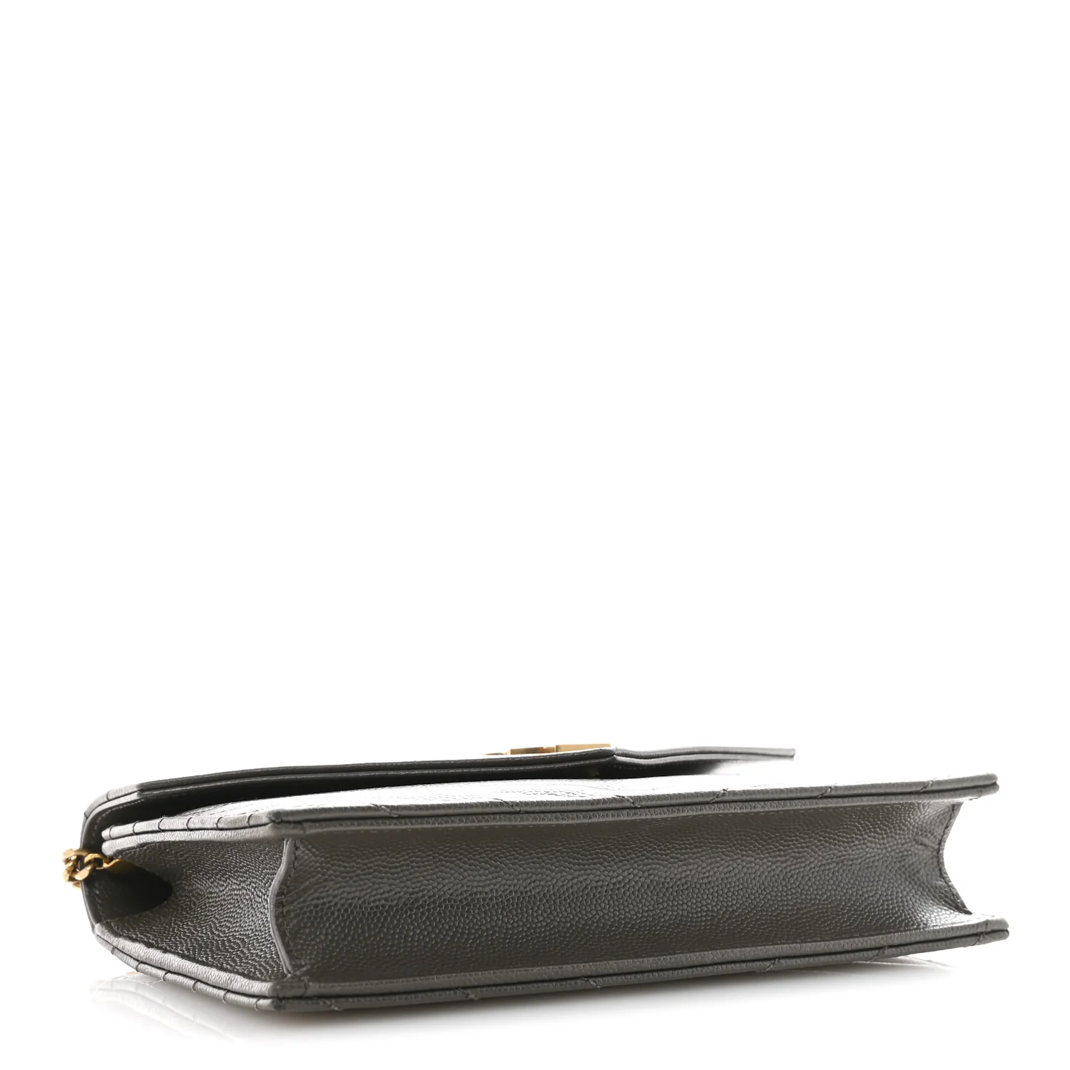 Grain De Poudre Matelasse Chevron Monogram Envelope Chain Wallet Pebble - Image 4