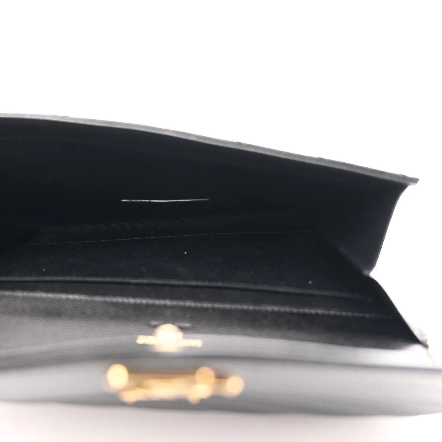 Grain De Poudre Matelasse Chevron Monogram Envelope Clutch Black - Image 5