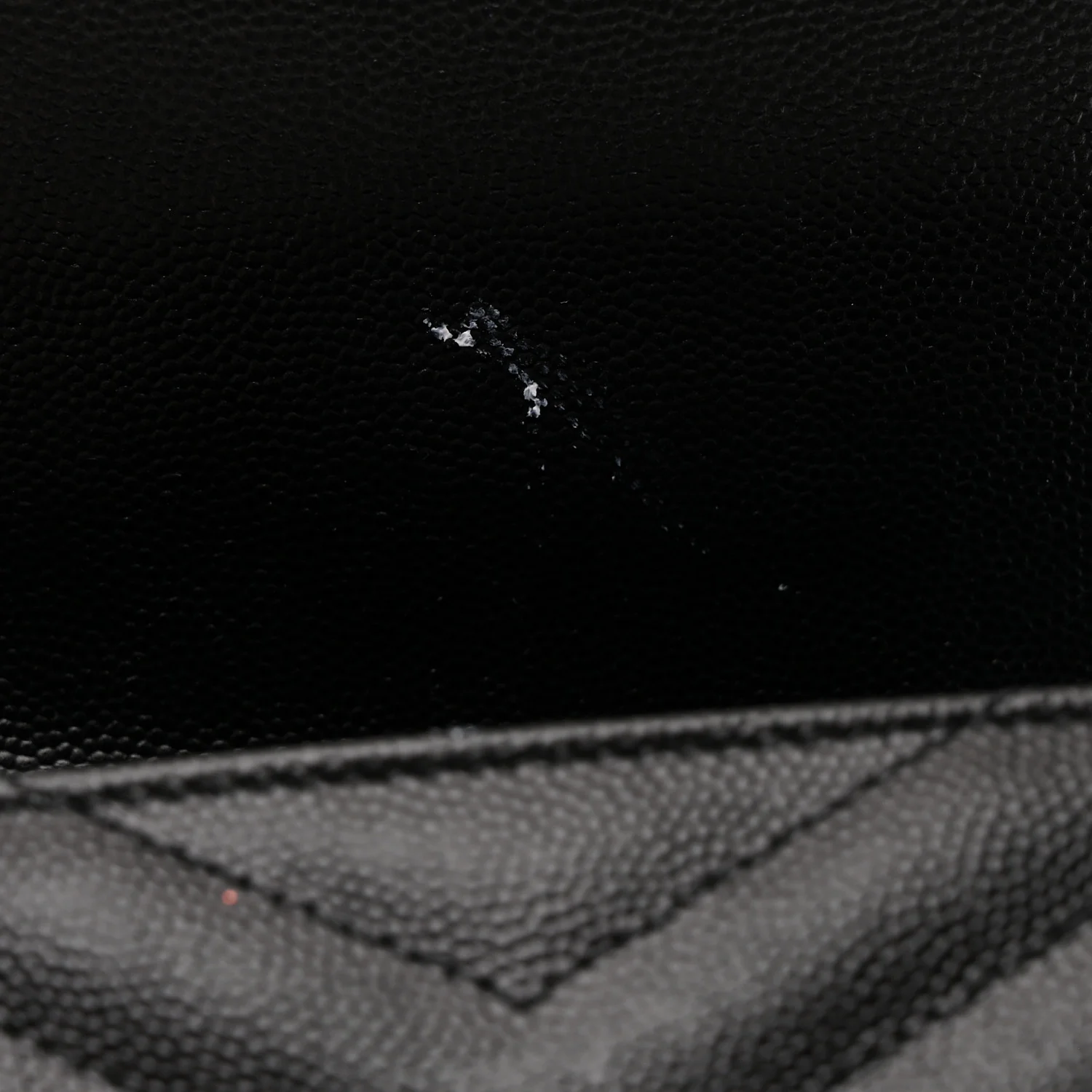 Grain De Poudre Matelasse Chevron Monogram Envelope Clutch Black - Image 8
