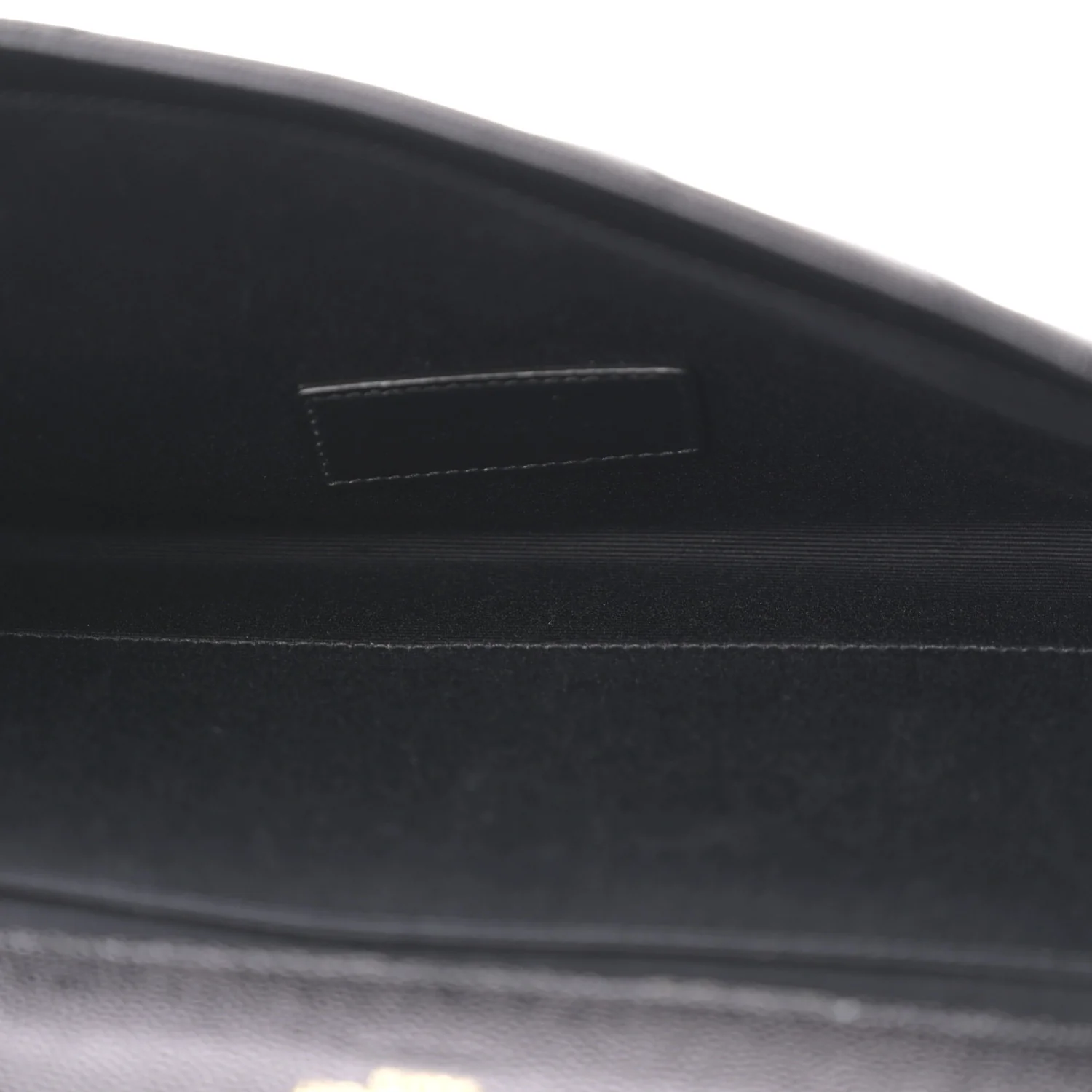 Grain De Poudre Matelasse Chevron Monogram Envelope Clutch Black - Image 5