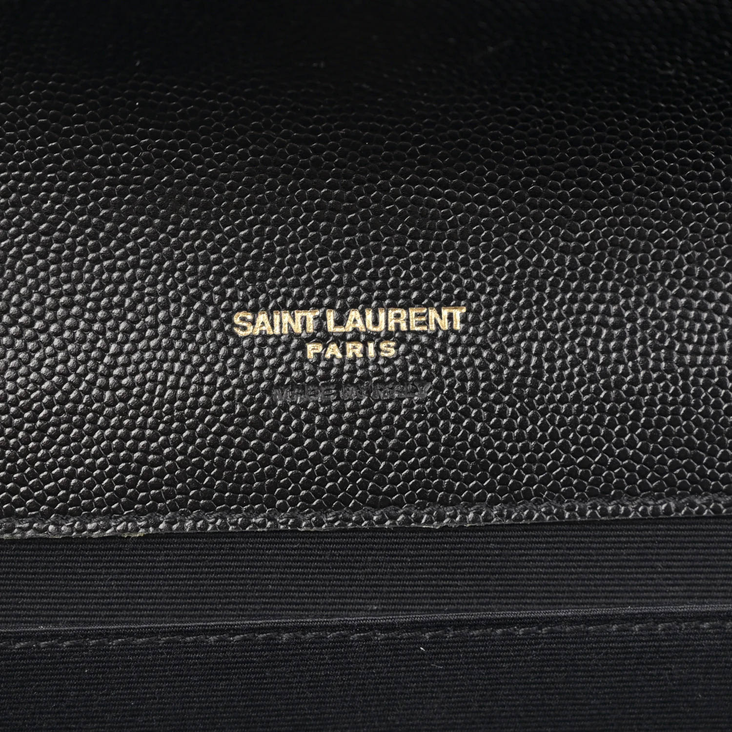 Grain De Poudre Matelasse Chevron Monogram Envelope Clutch Black - Image 6