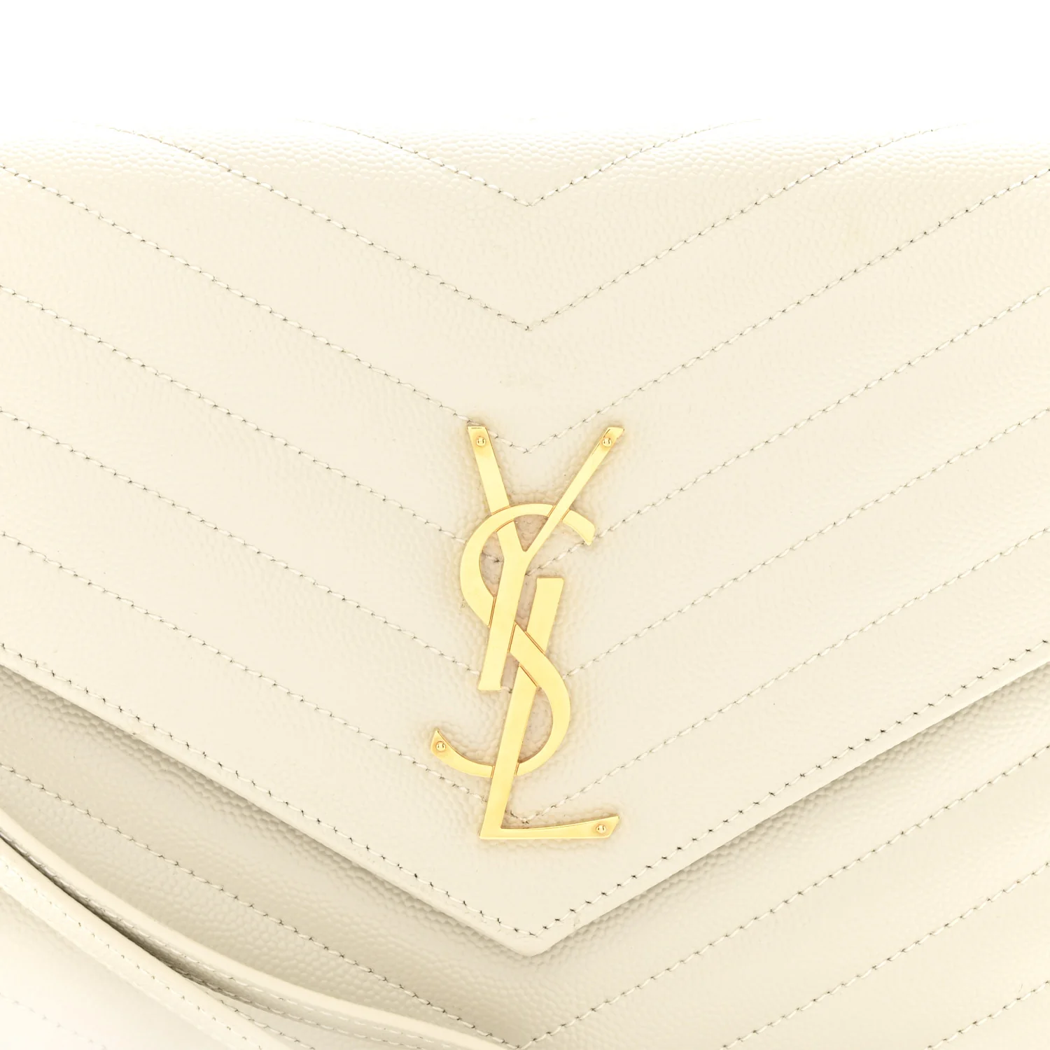 Grain De Poudre Matelasse Chevron Monogram Envelope Clutch Crema Soft - Image 2