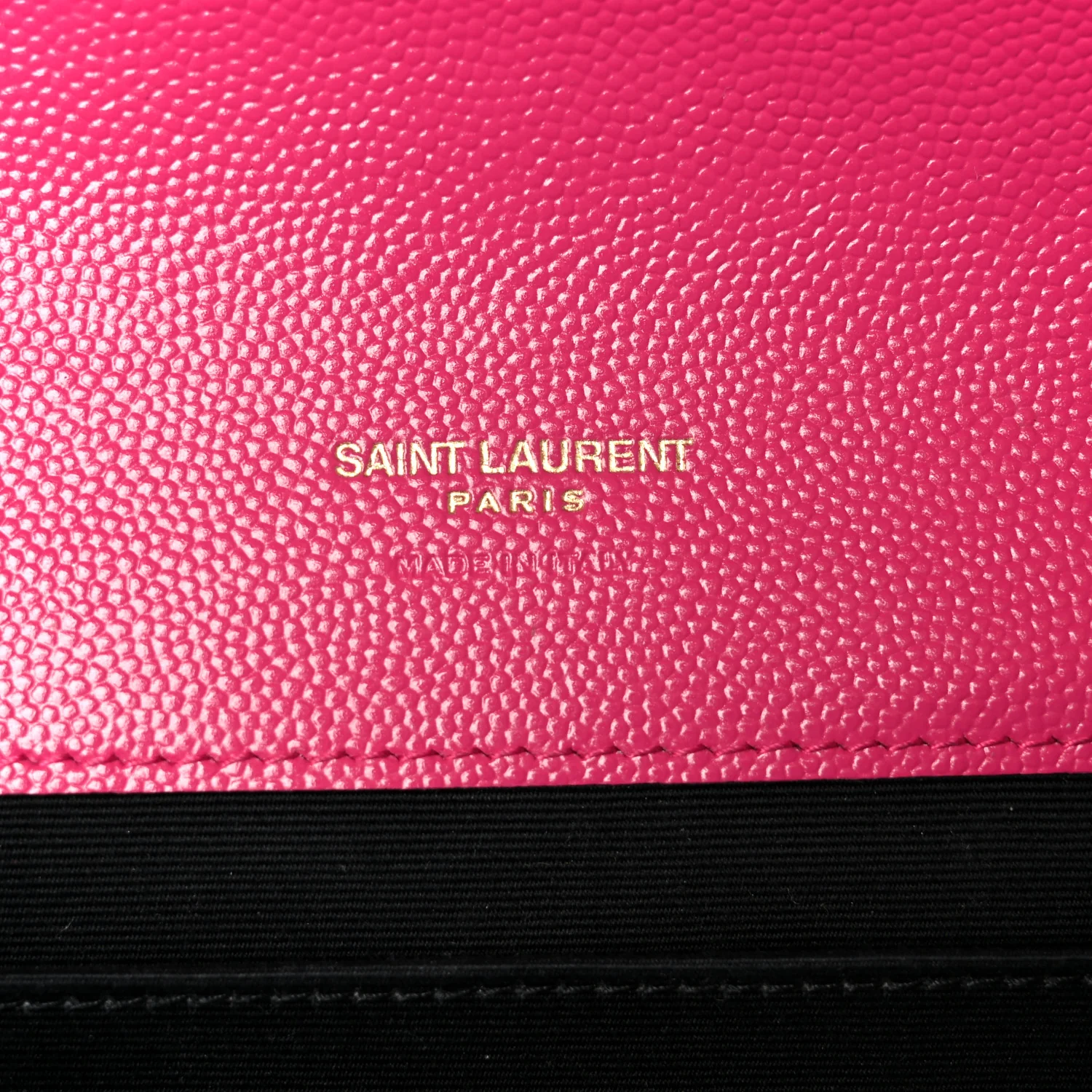 Grain De Poudre Matelasse Chevron Monogram Envelope Clutch Fuchsia - Image 6