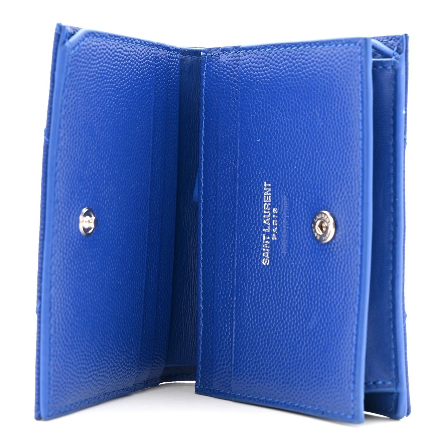 Grain De Poudre Matelasse Chevron Monogram Flap Card Case Blue Gitano - Image 5