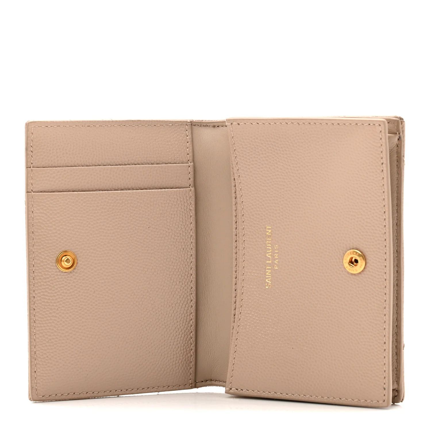 Grain De Poudre Matelasse Chevron Monogram Flap Card Case Dark Beige - Image 5