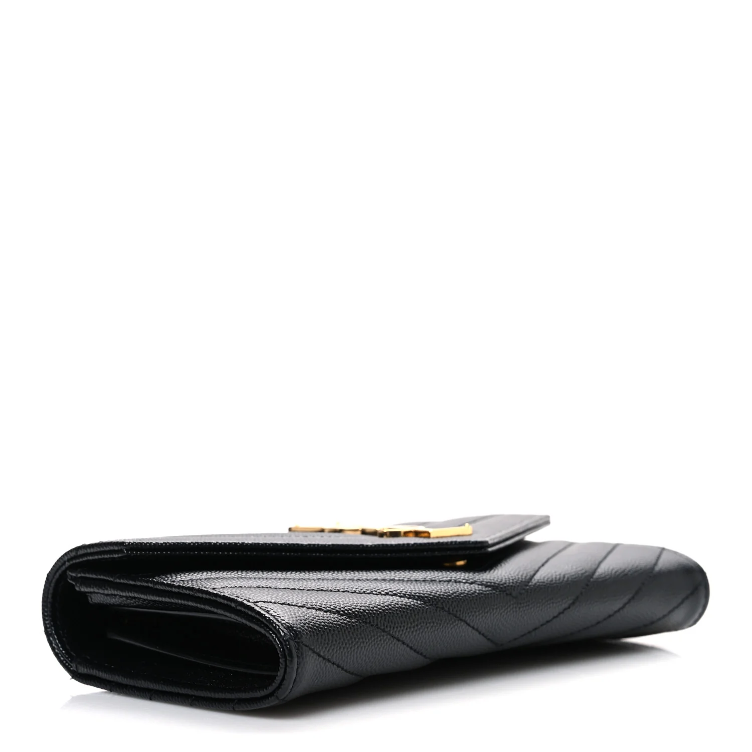 Grain De Poudre Matelasse Chevron Monogram Flap Wallet Black - Image 4