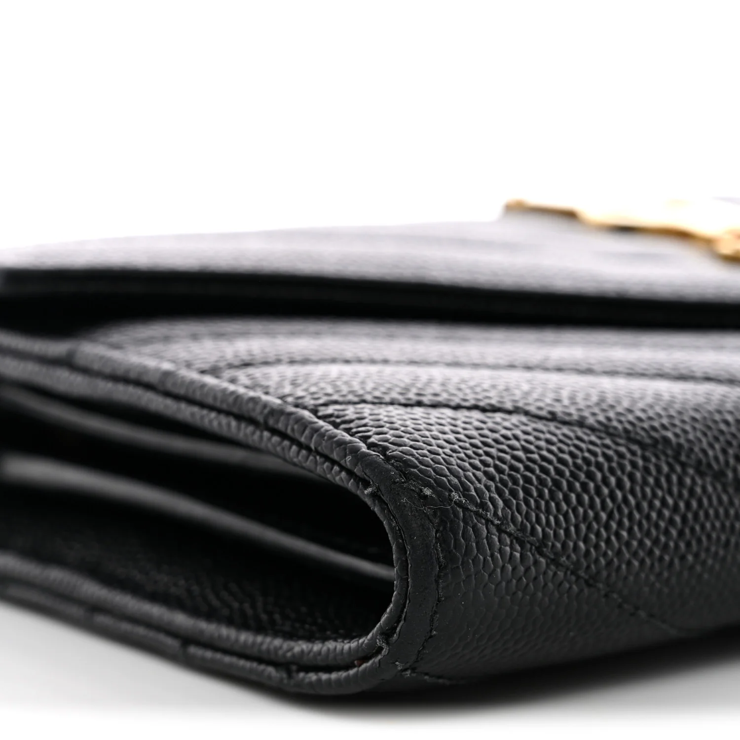 Grain De Poudre Matelasse Chevron Monogram Flap Wallet Black - Image 8