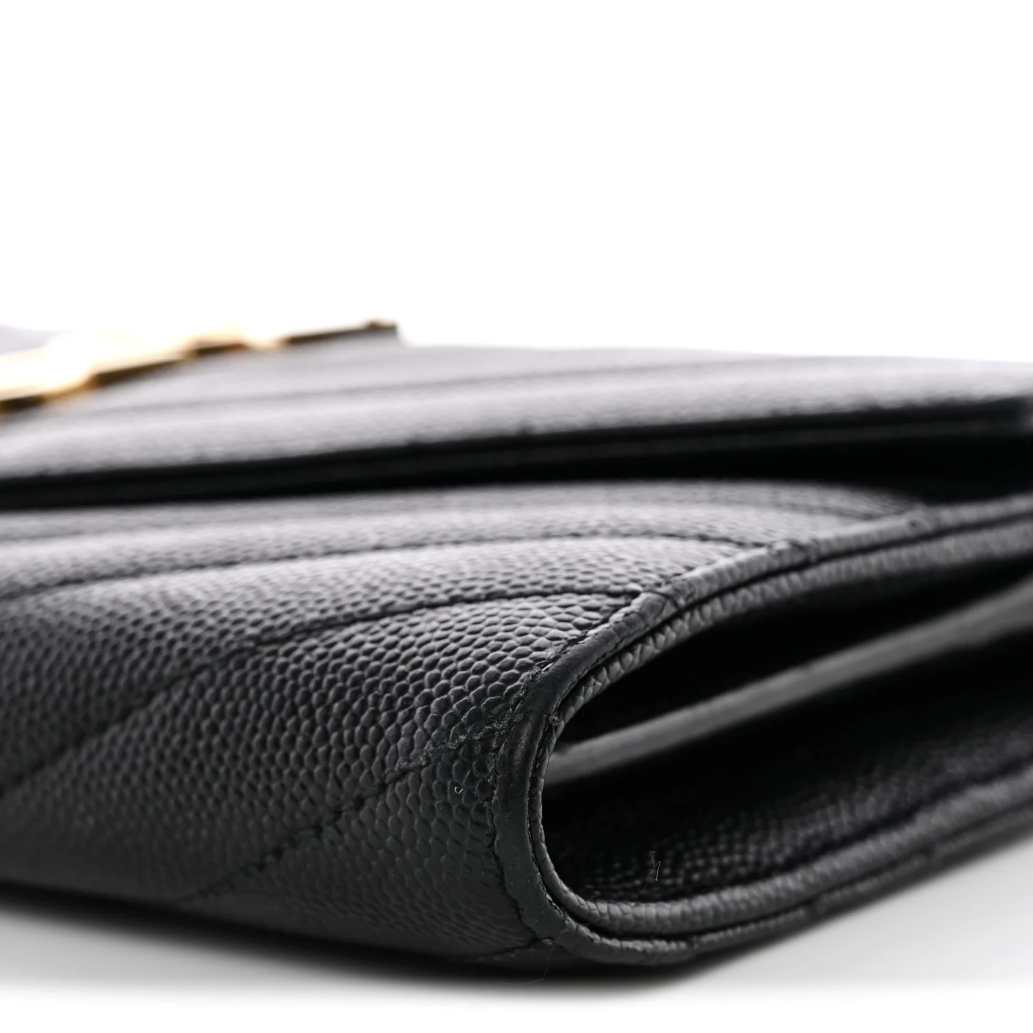Grain De Poudre Matelasse Chevron Monogram Flap Wallet Black - Image 9