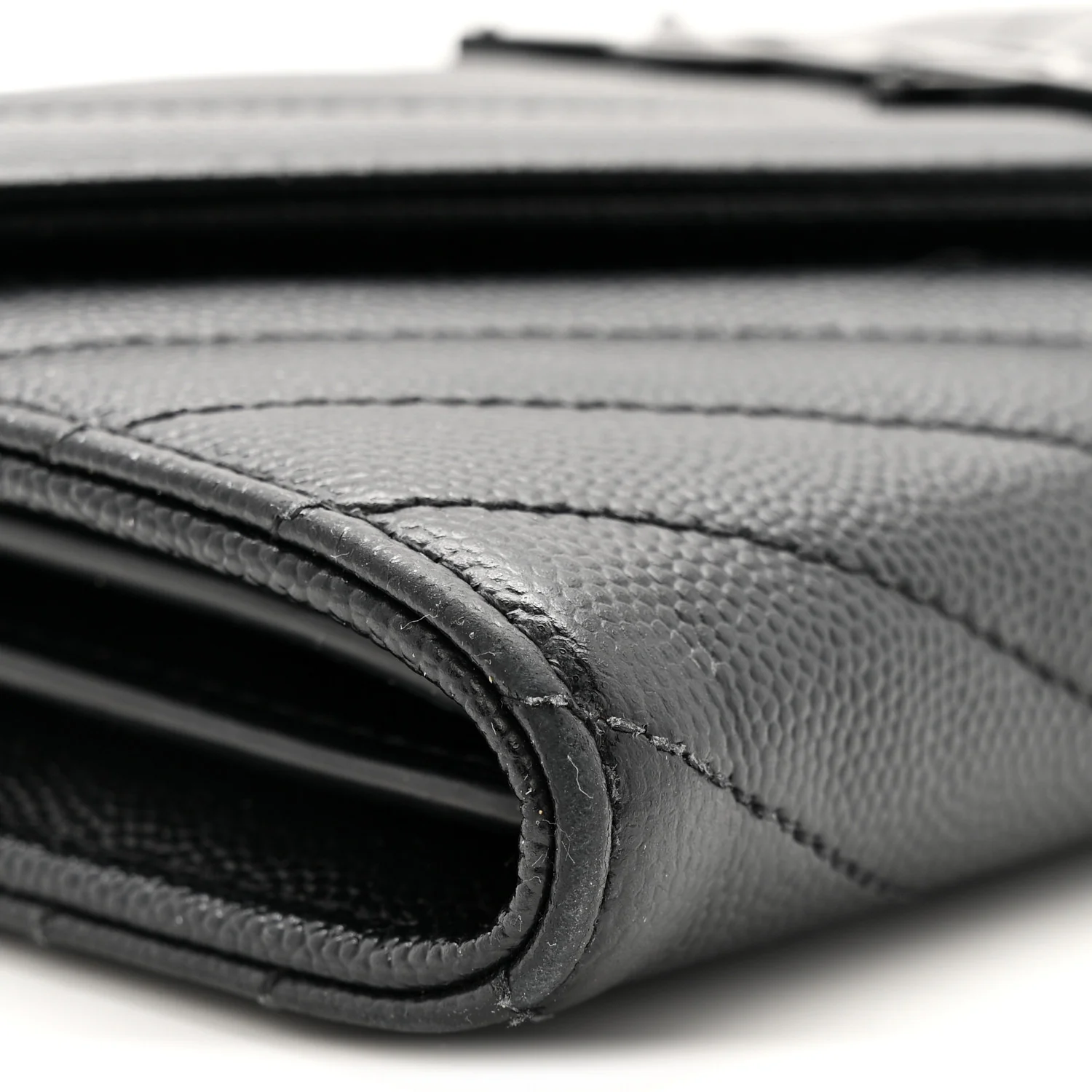 Grain De Poudre Matelasse Chevron Monogram Flap Wallet Black - Image 8