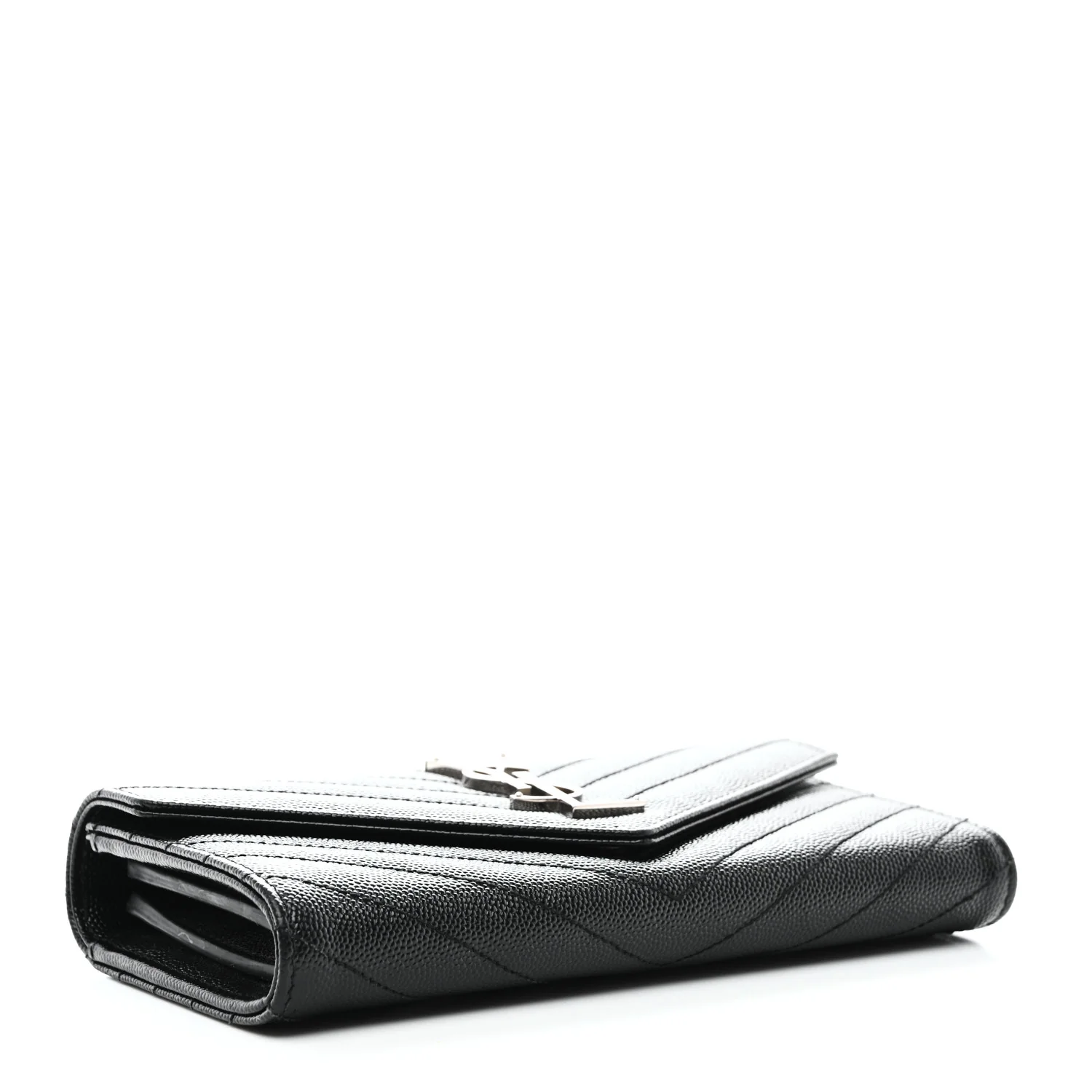Grain De Poudre Matelasse Chevron Monogram Flap Wallet Black - Image 4