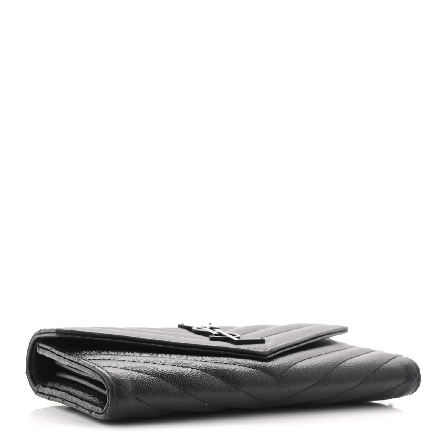 Grain De Poudre Matelasse Chevron Monogram Flap Wallet Black - Image 4