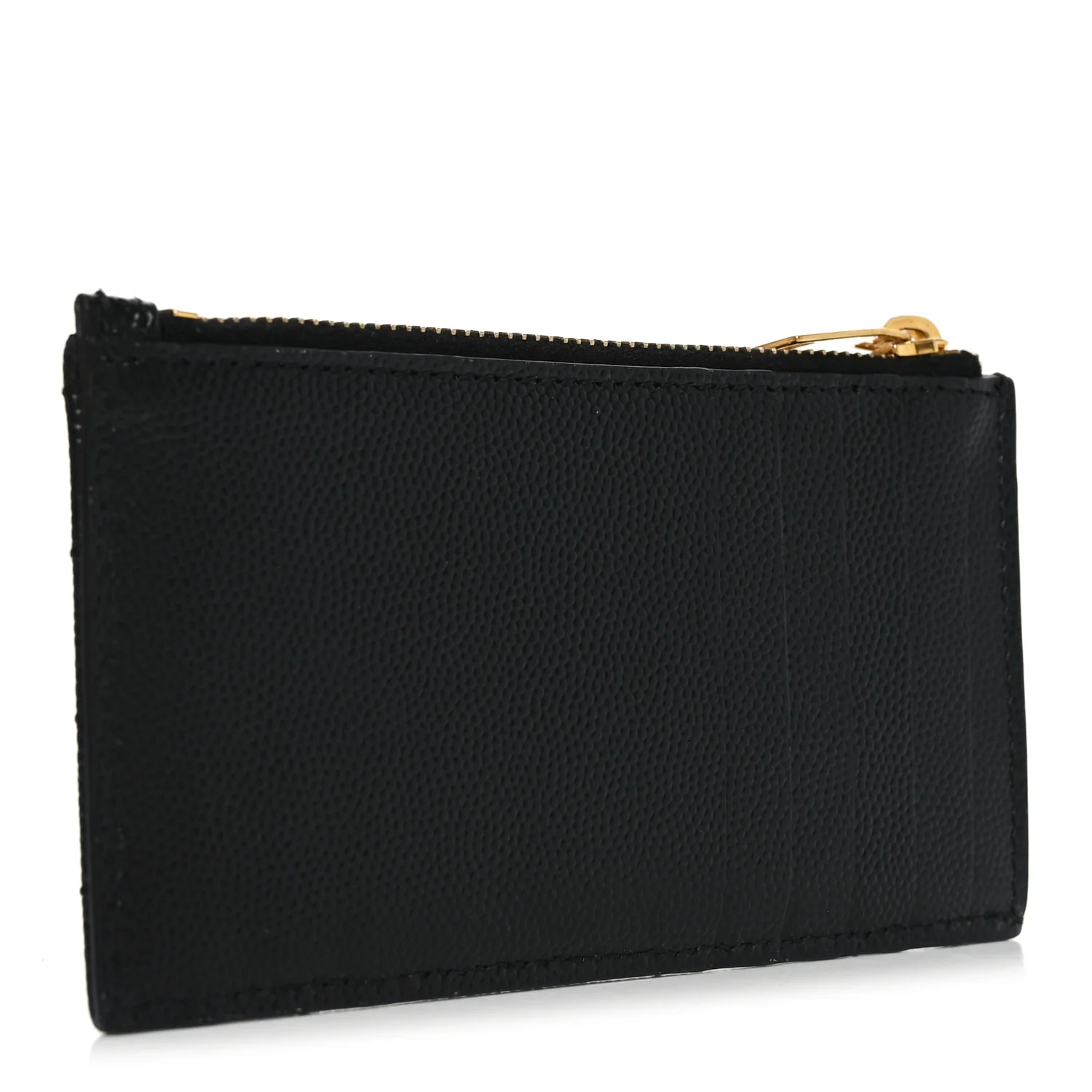 Grain De Poudre Matelasse Chevron Monogram Fragments Zippered Card Case Black - Image 3