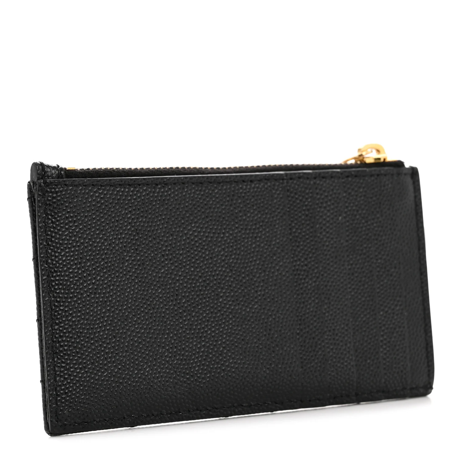 Grain De Poudre Matelasse Chevron Monogram Fragments Zippered Card Case Black - Image 3