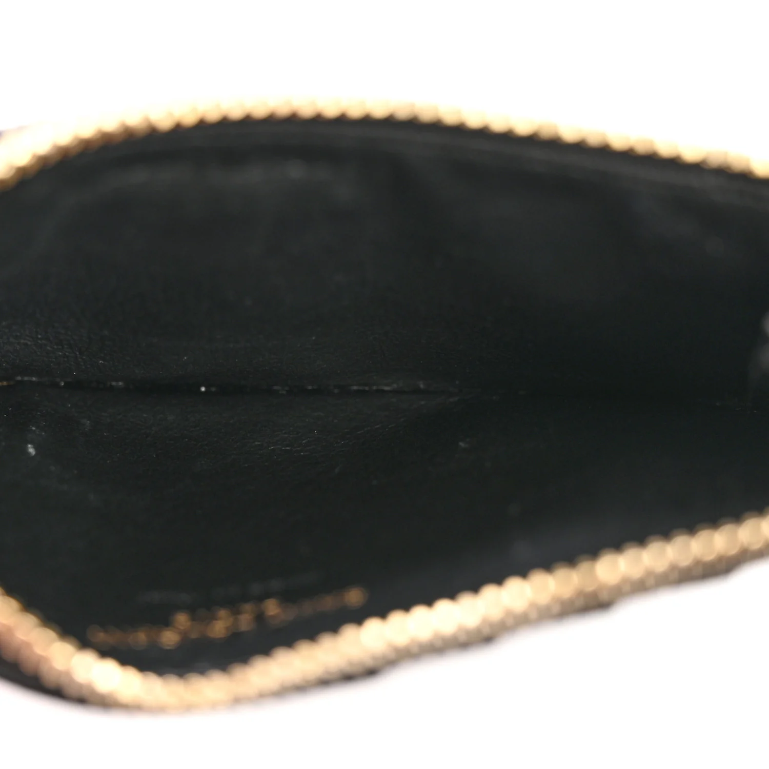 Grain De Poudre Matelasse Chevron Monogram Fragments Zippered Card Case Black - Image 5