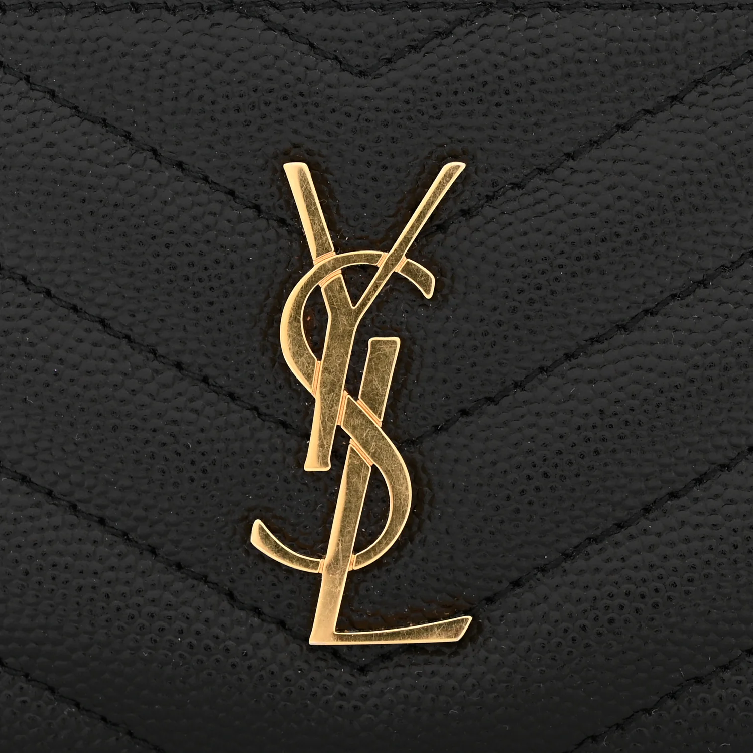 Grain De Poudre Matelasse Chevron Monogram Fragments Zippered Card Case Black - Image 8