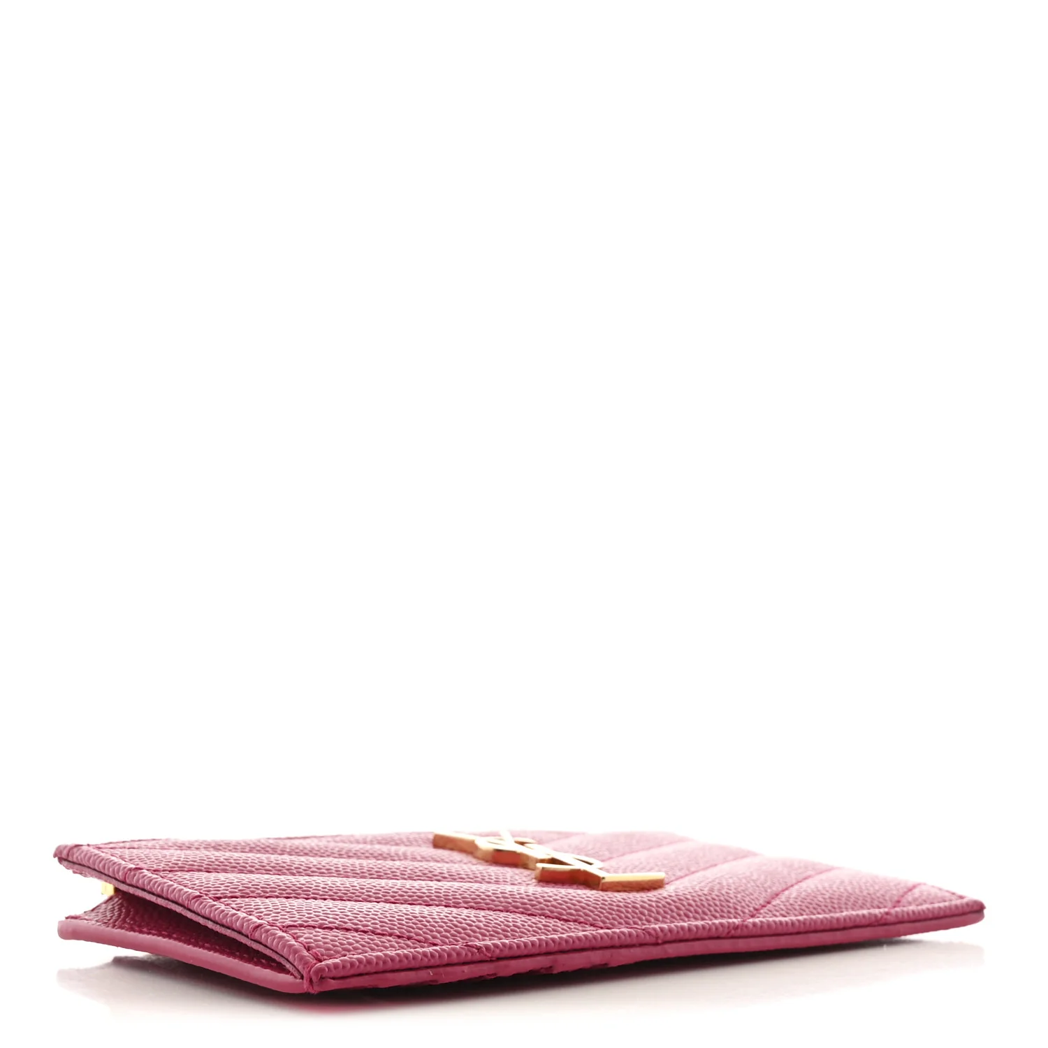 Grain De Poudre Matelasse Chevron Monogram Fragments Zippered Card Case Fresh Fuxia - Image 4