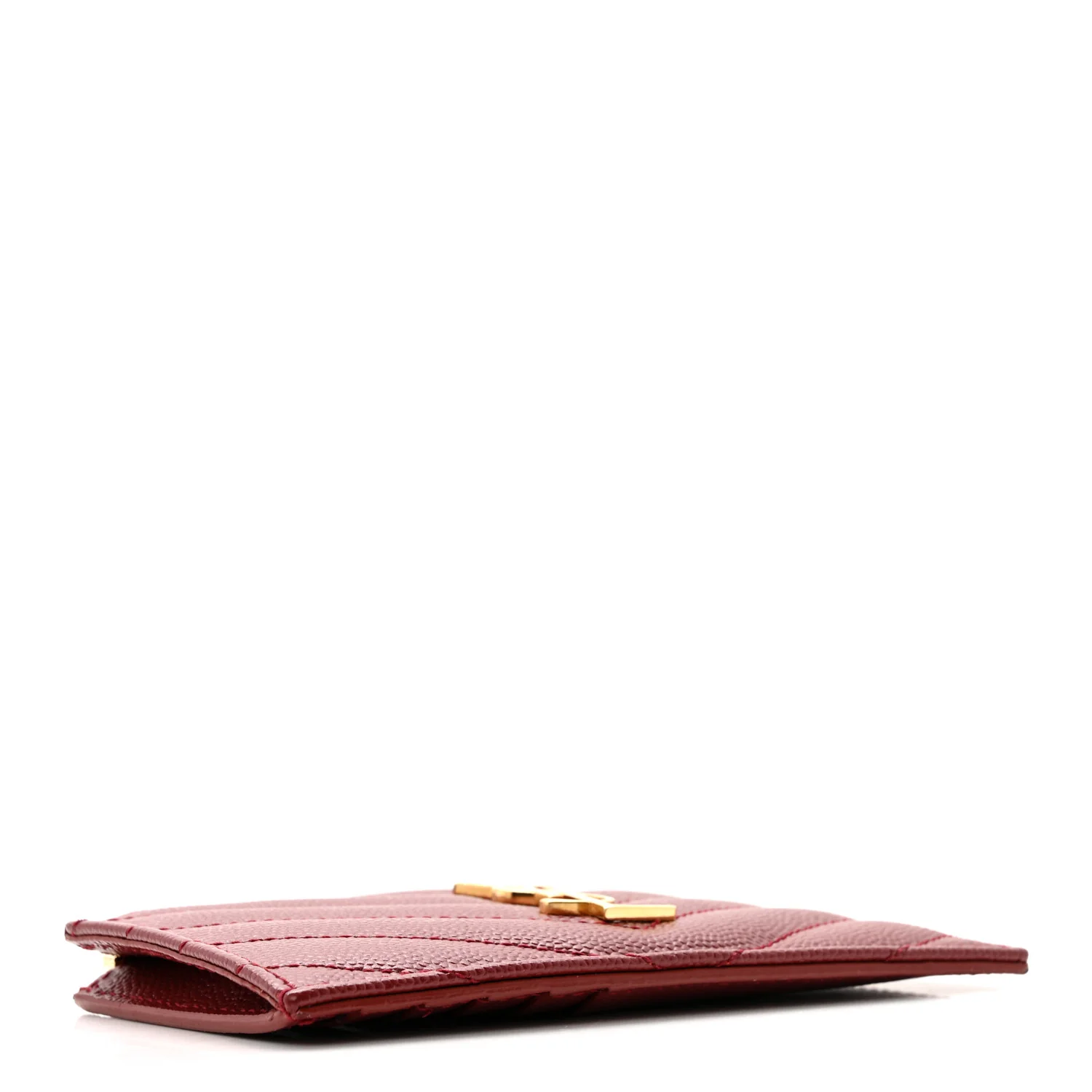 Grain De Poudre Matelasse Chevron Monogram Fragments Zippered Card Case Opyum Red - Image 3