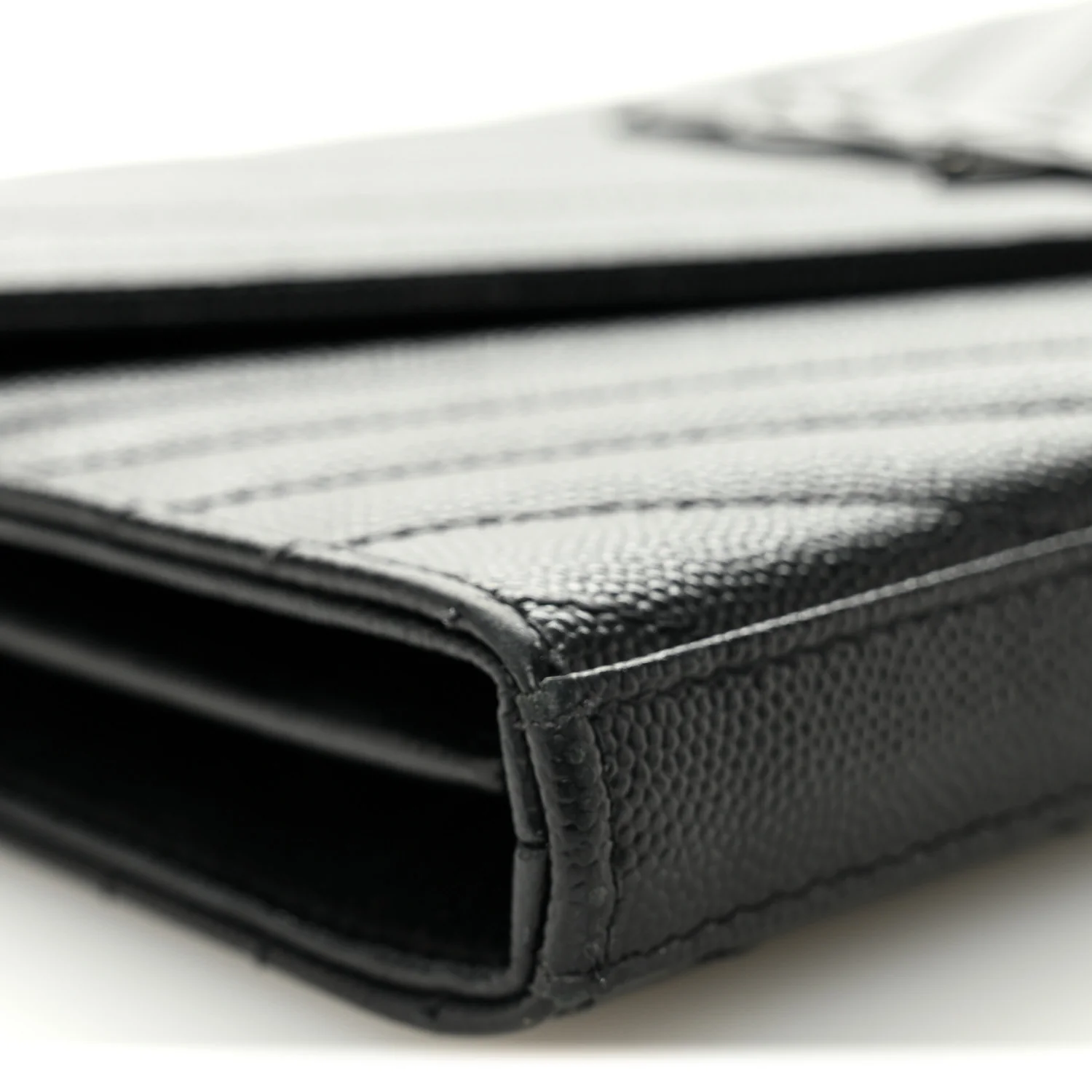 Grain De Poudre Matelasse Chevron Monogram Monochrome Chain Wallet Black - Image 8