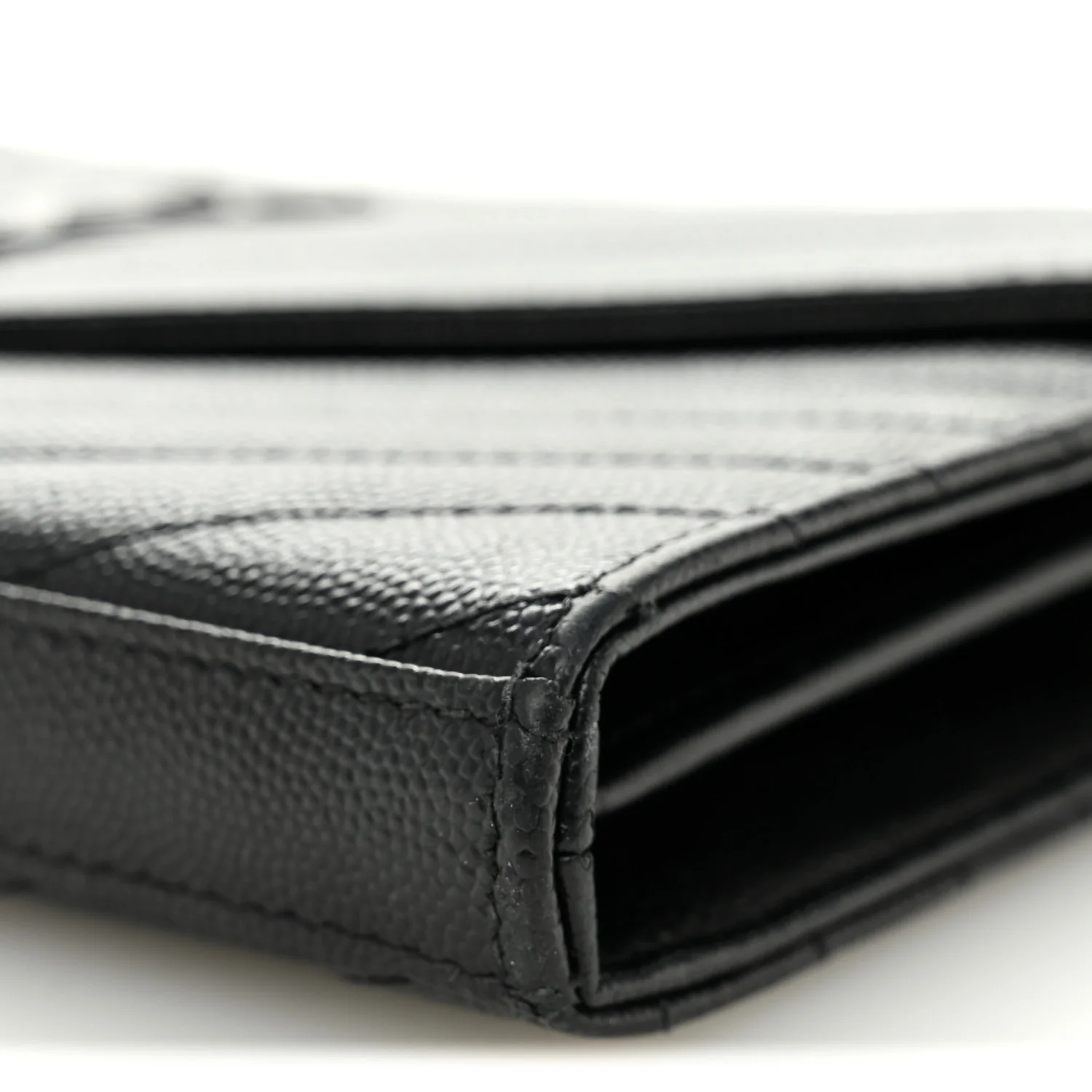 Grain De Poudre Matelasse Chevron Monogram Monochrome Chain Wallet Black - Image 9