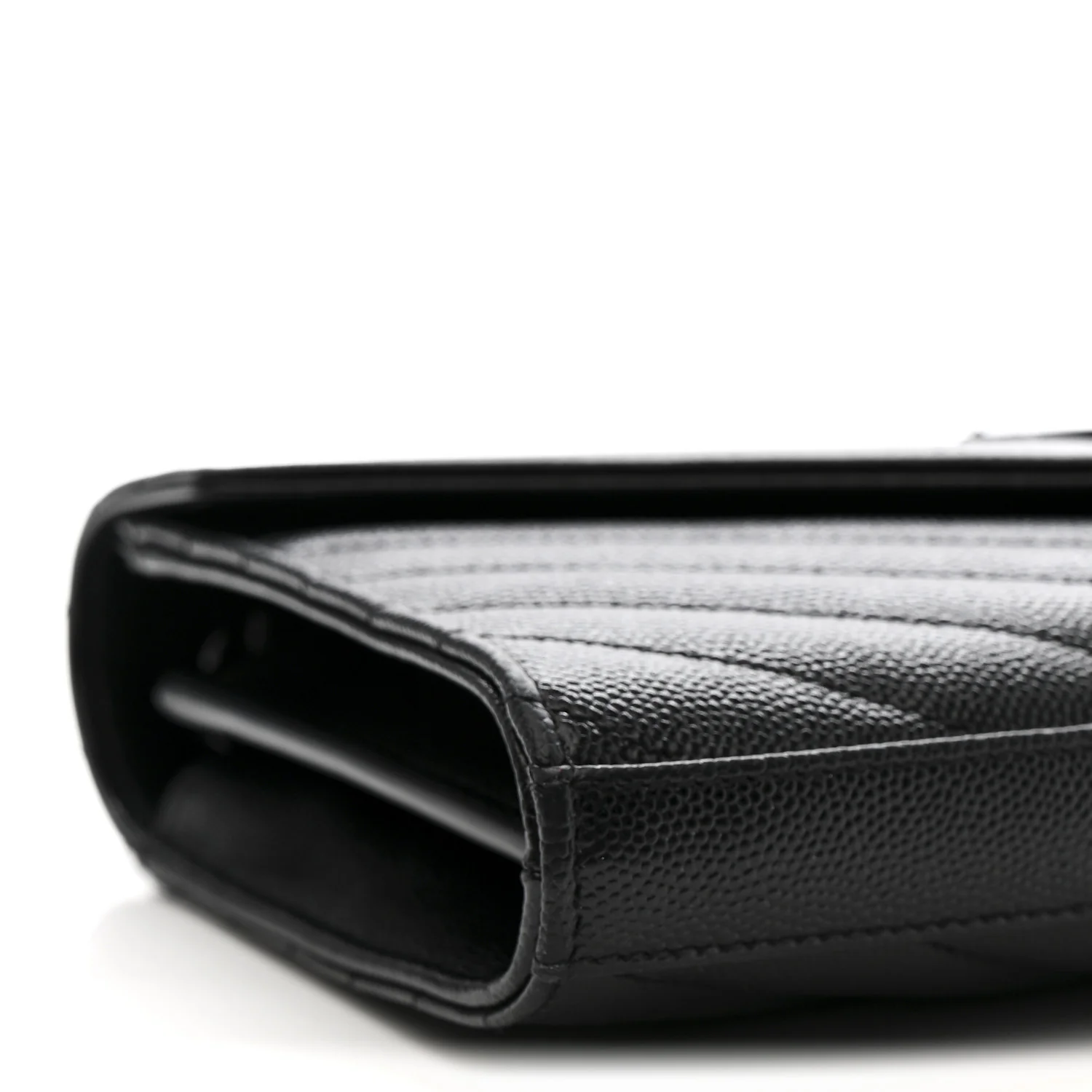 Grain De Poudre Matelasse Chevron Monogram Monochrome Chain Wallet Black - Image 10