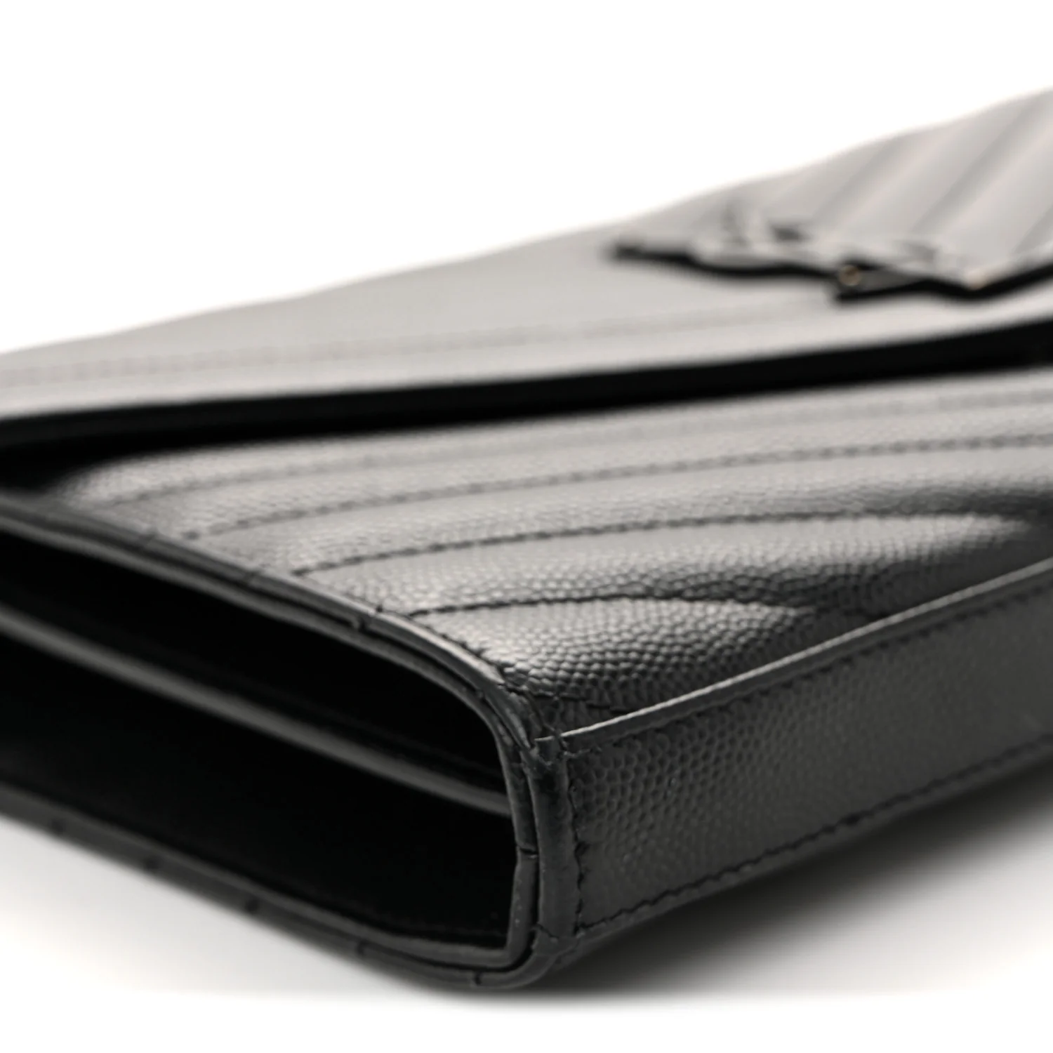 Grain De Poudre Matelasse Chevron Monogram Monochrome Chain Wallet Black - Image 8