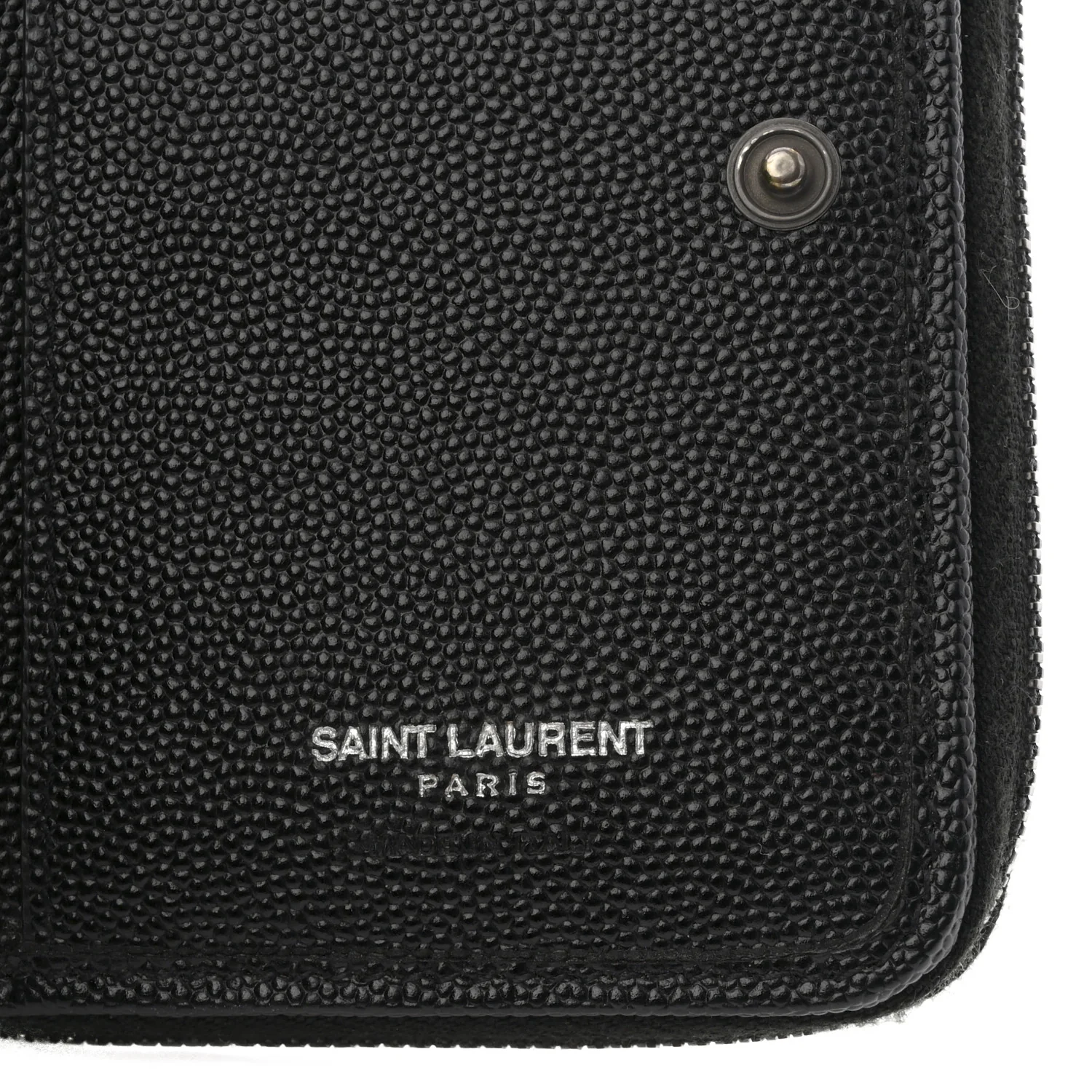 Grain De Poudre Matelasse Chevron Monogram Monochrome Compact Zip Around Wallet Black - Image 7