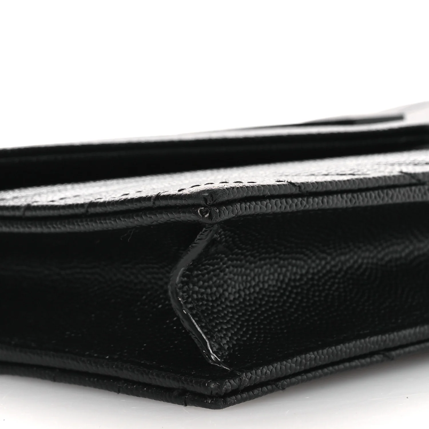 Grain De Poudre Matelasse Chevron Monogram Monochrome Envelope Chain Wallet Black - Image 10