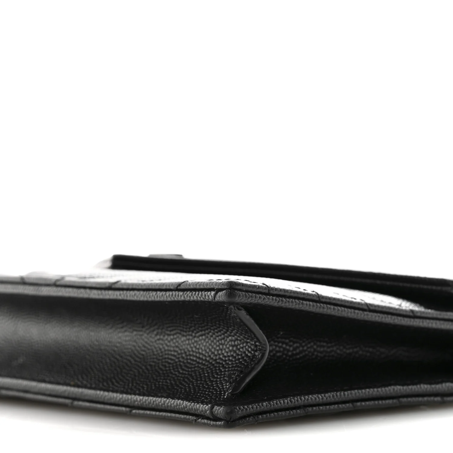 Grain De Poudre Matelasse Chevron Monogram Monochrome Envelope Chain Wallet Black - Image 10