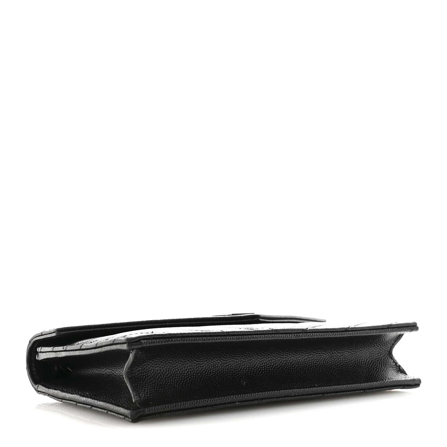 Grain De Poudre Matelasse Chevron Monogram Monochrome Envelope Chain Wallet Black - Image 4