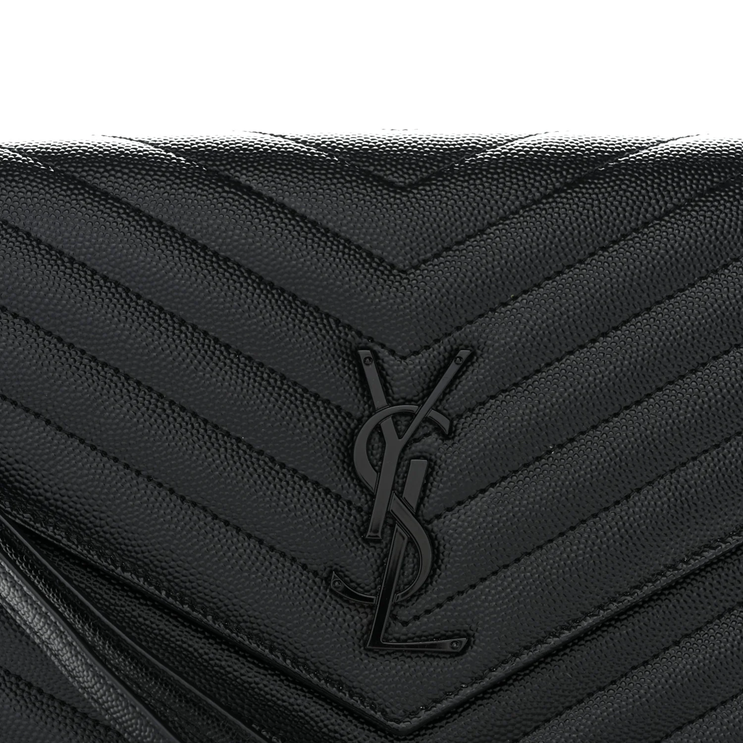 Grain De Poudre Matelasse Chevron Monogram Monochrome Envelope Clutch Black - Image 23