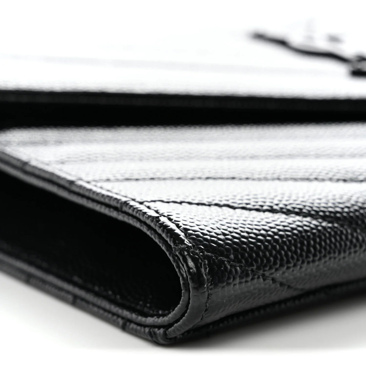 Grain De Poudre Matelasse Chevron Monogram Monochrome Envelope Clutch Black - Image 25