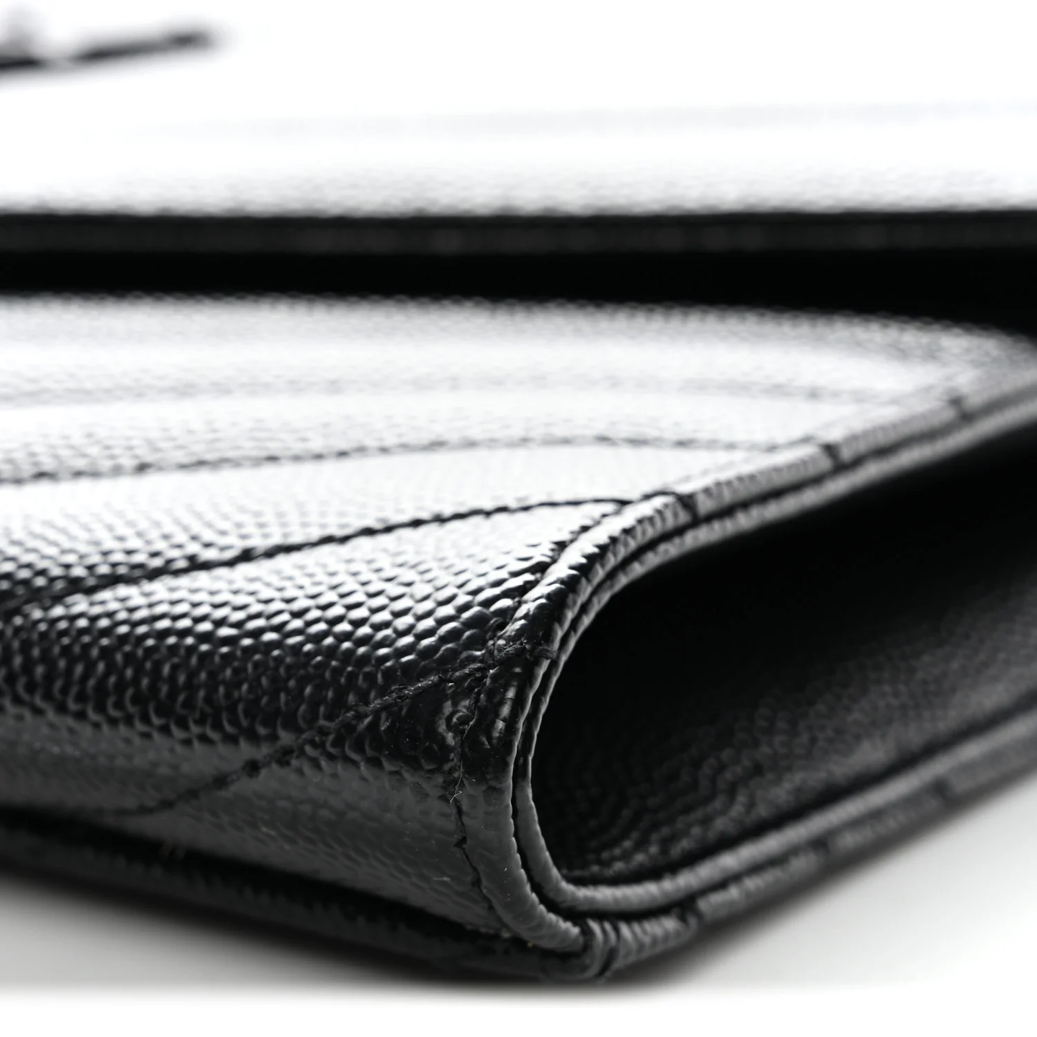 Grain De Poudre Matelasse Chevron Monogram Monochrome Envelope Clutch Black - Image 28