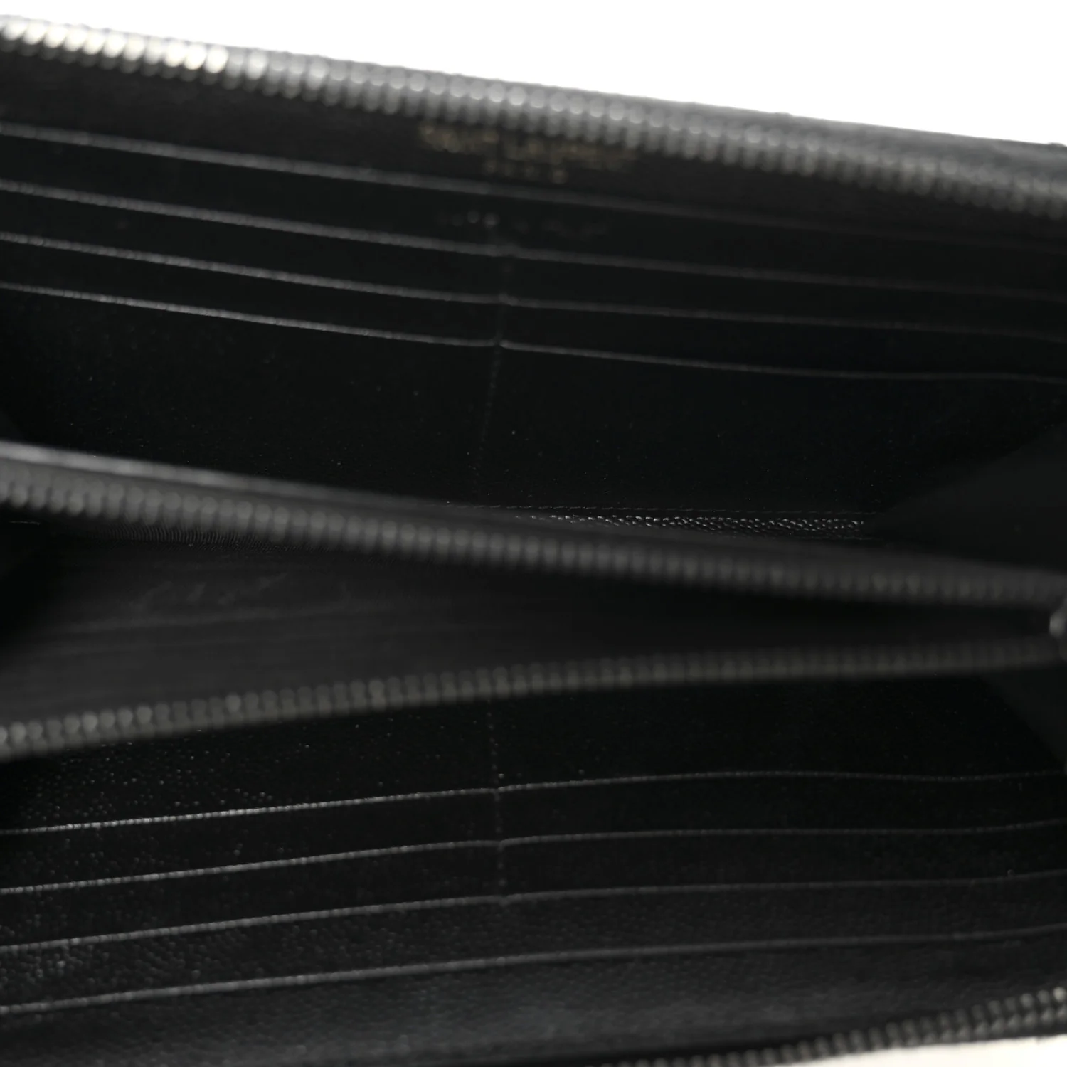 Grain De Poudre Matelasse Chevron Monogram Monochrome Zip Around Wallet Black - Image 8