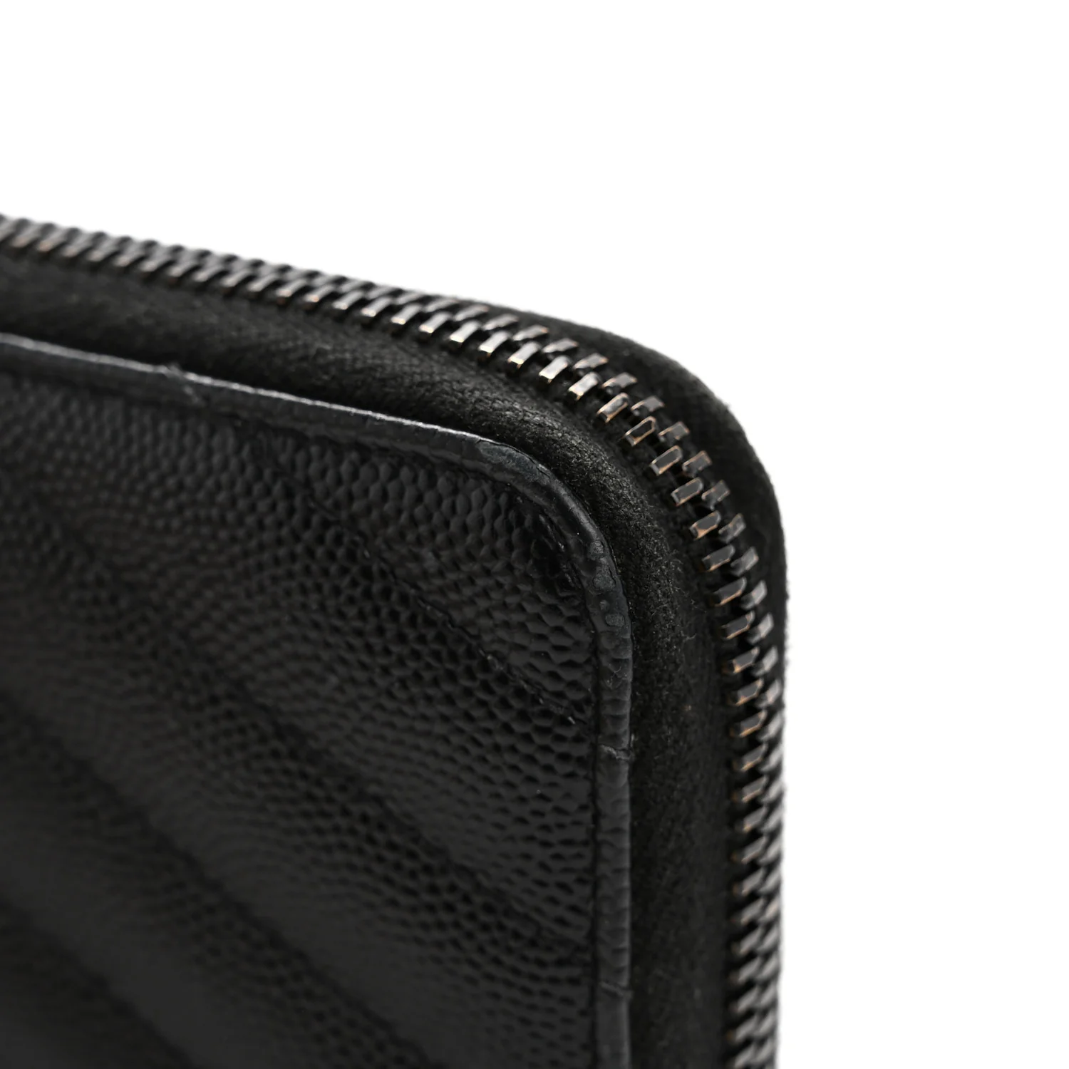 Grain De Poudre Matelasse Chevron Monogram Monochrome Zip Around Wallet Black - Image 10