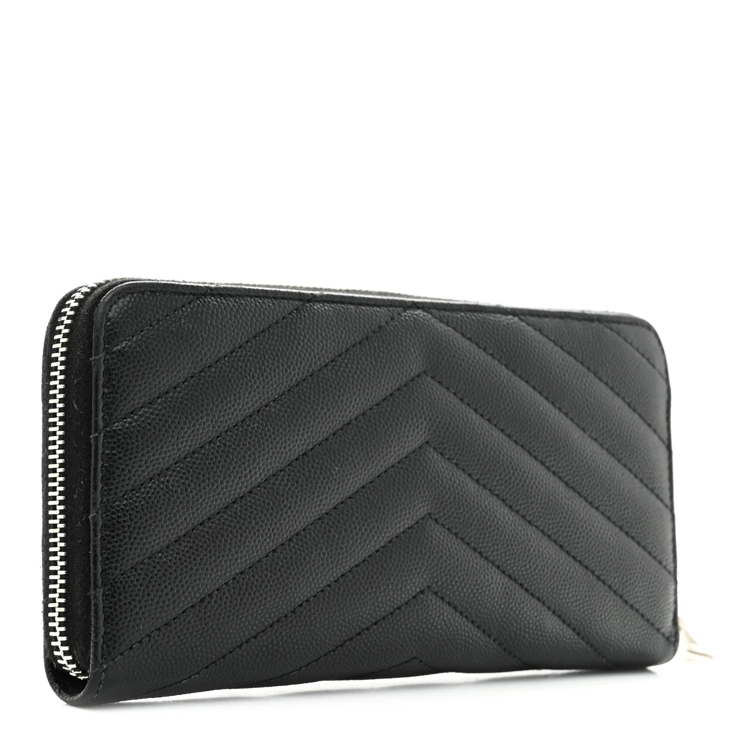 Grain De Poudre Matelasse Chevron Monogram Zip Around Wallet Black - Image 3