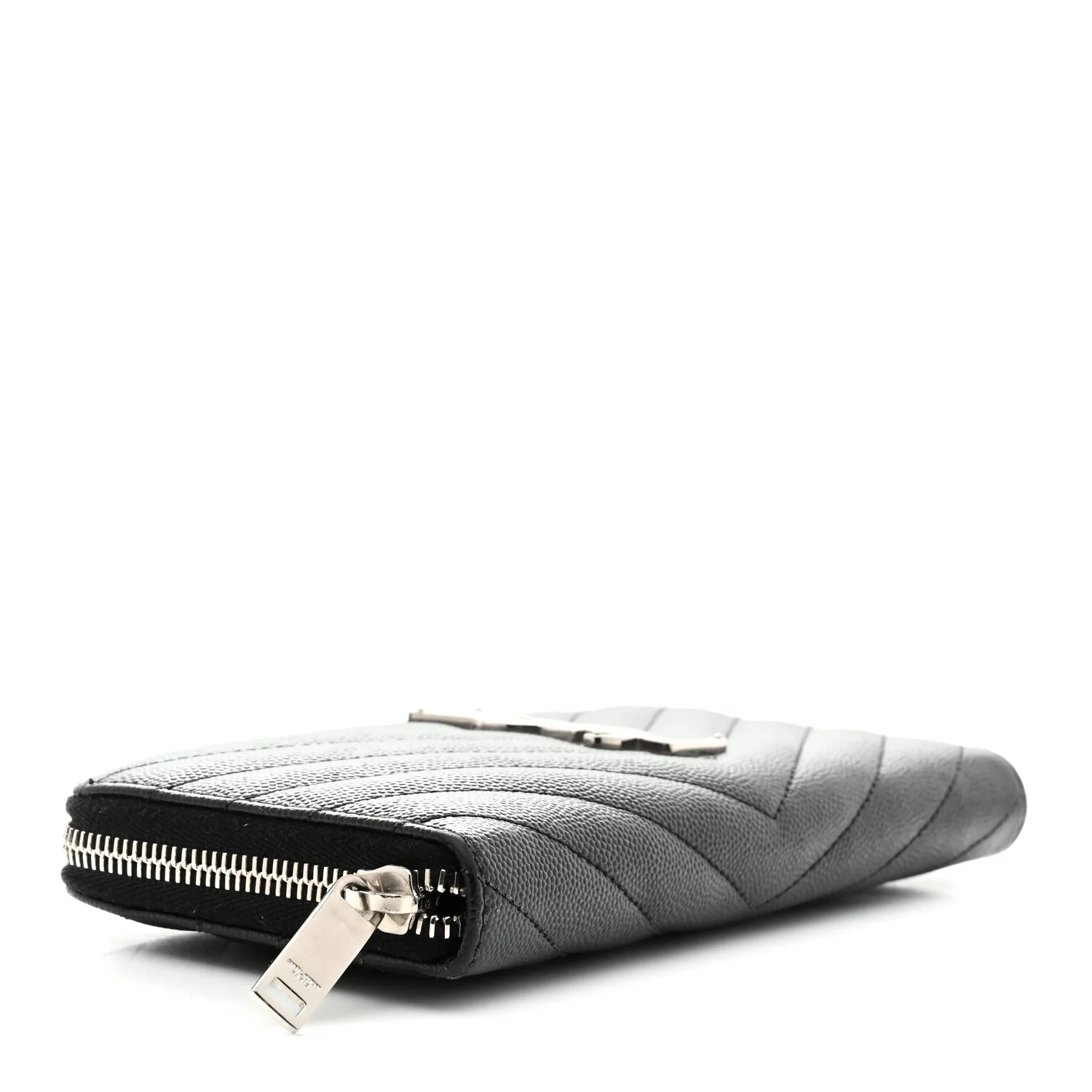 Grain De Poudre Matelasse Chevron Monogram Zip Around Wallet Black - Image 4