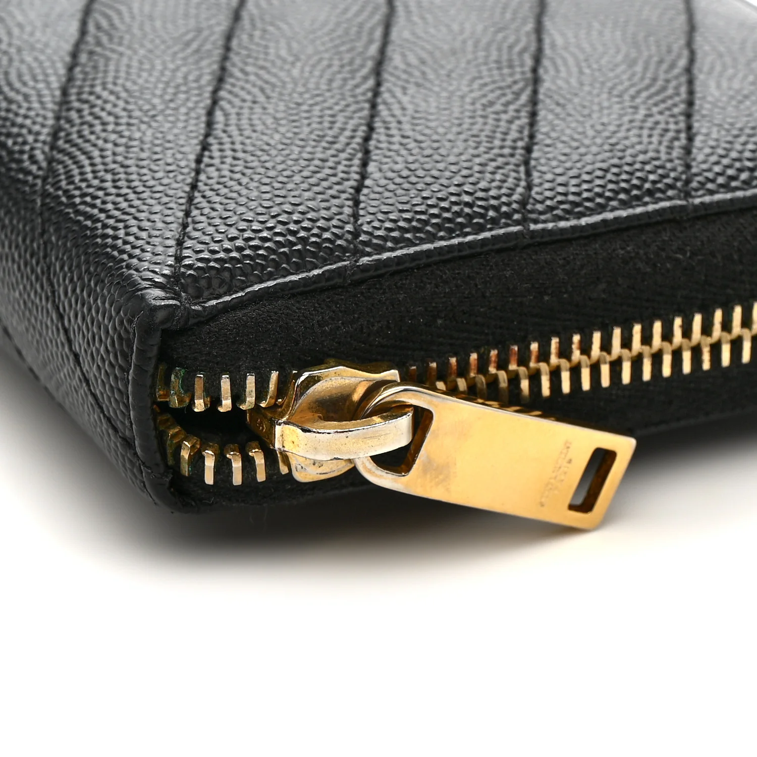 Grain De Poudre Matelasse Chevron Monogram Zip Around Wallet Black - Image 8
