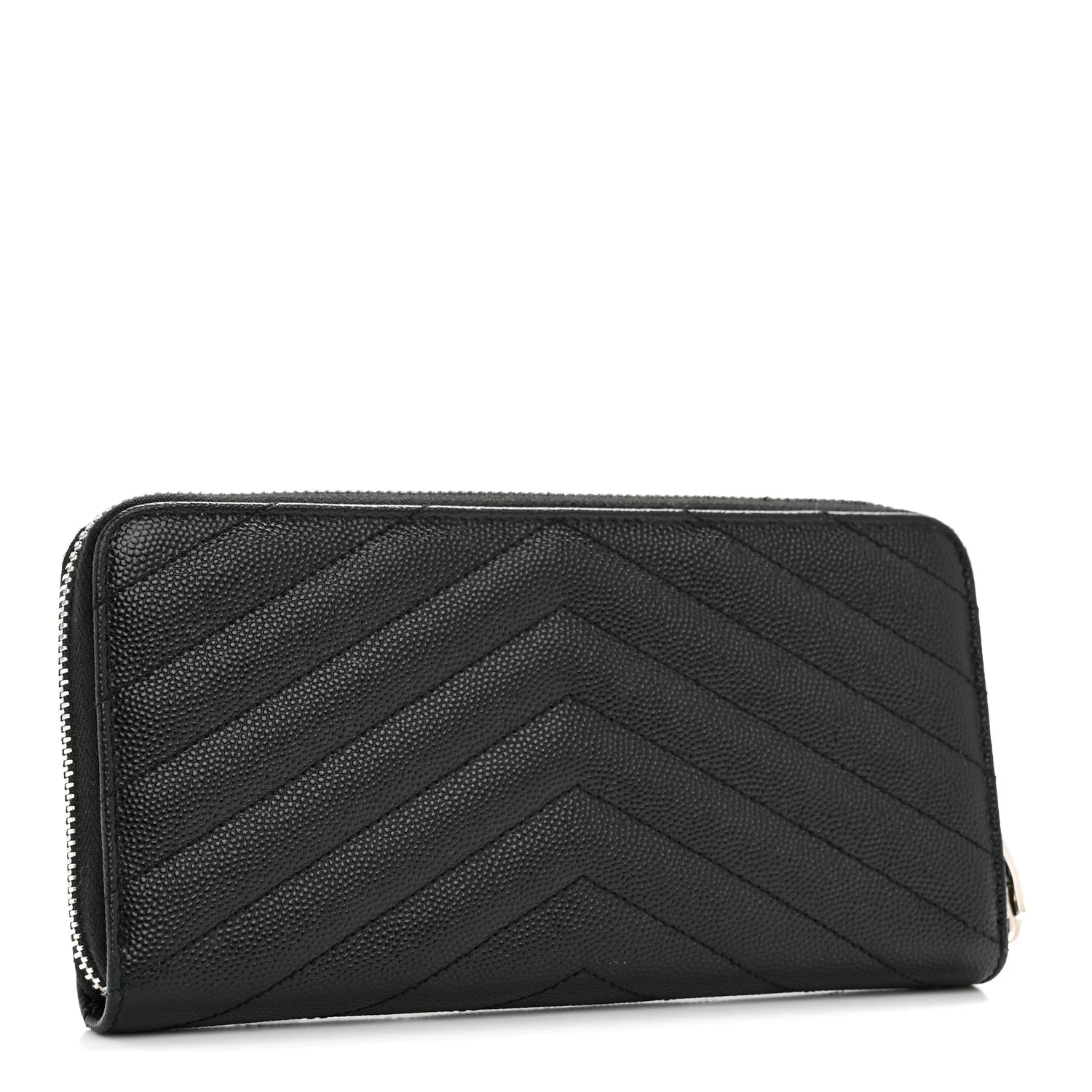 Grain De Poudre Matelasse Chevron Monogram Zip Around Wallet Black - Image 3