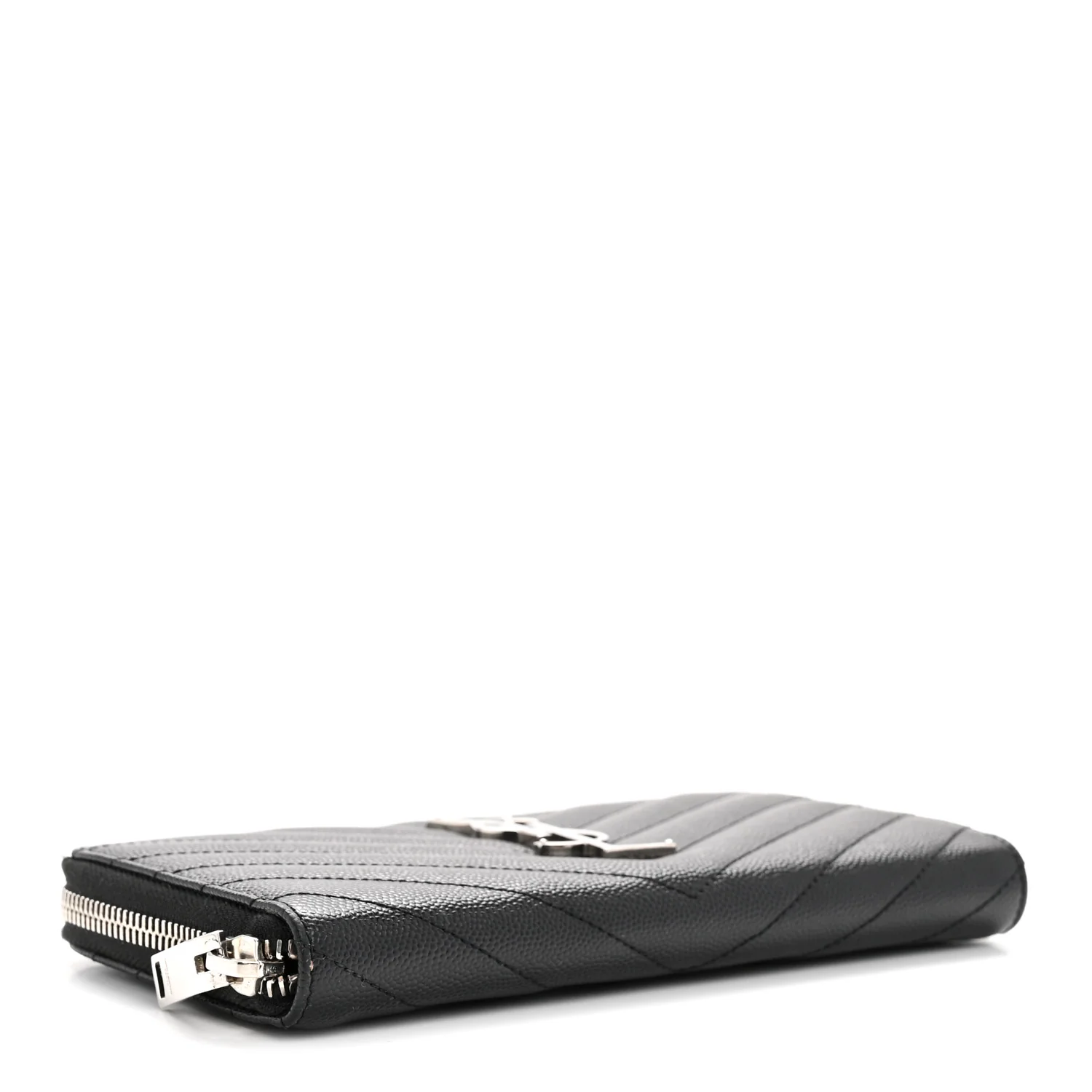 Grain De Poudre Matelasse Chevron Monogram Zip Around Wallet Black - Image 4