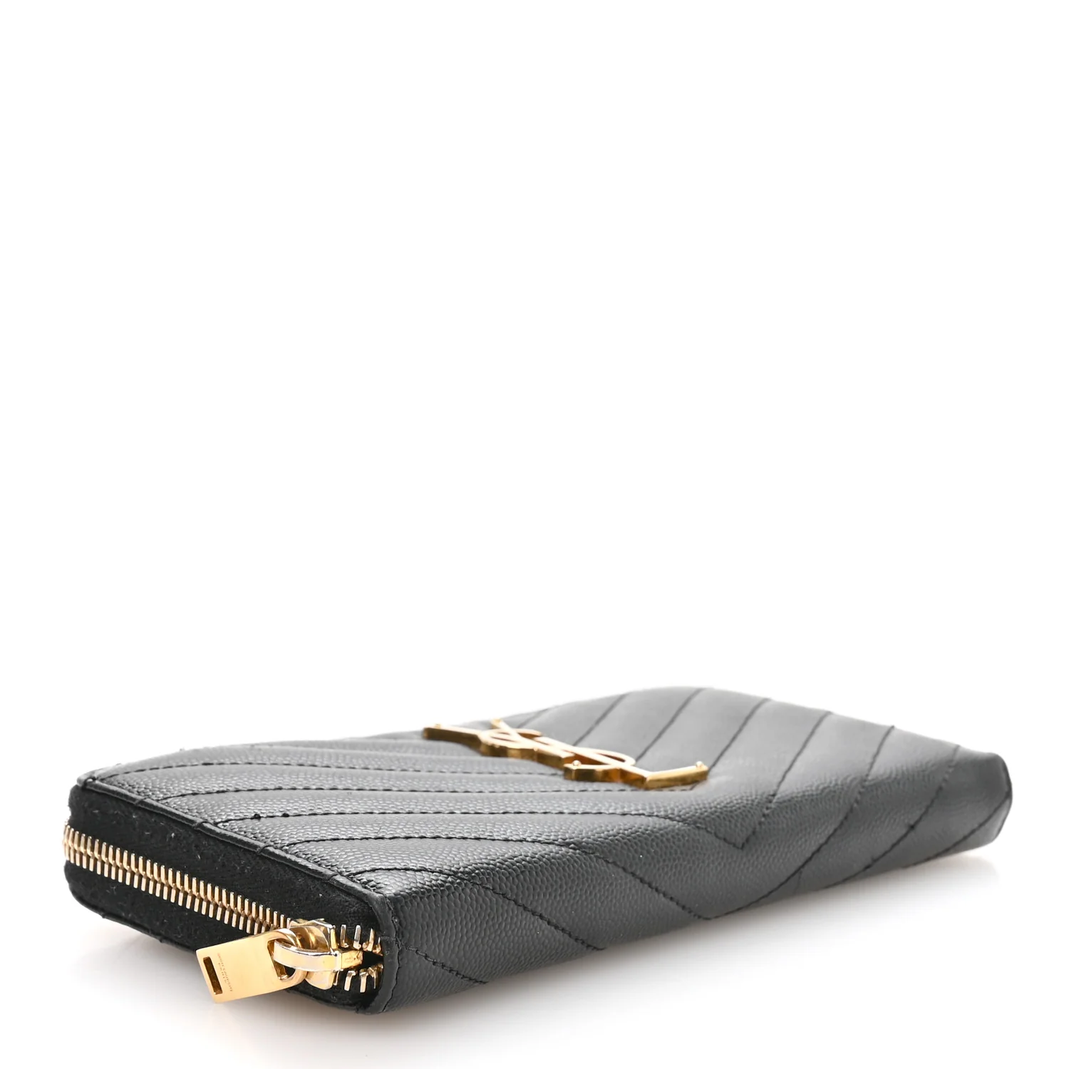 Grain De Poudre Matelasse Chevron Monogram Zip Around Wallet Black - Image 5
