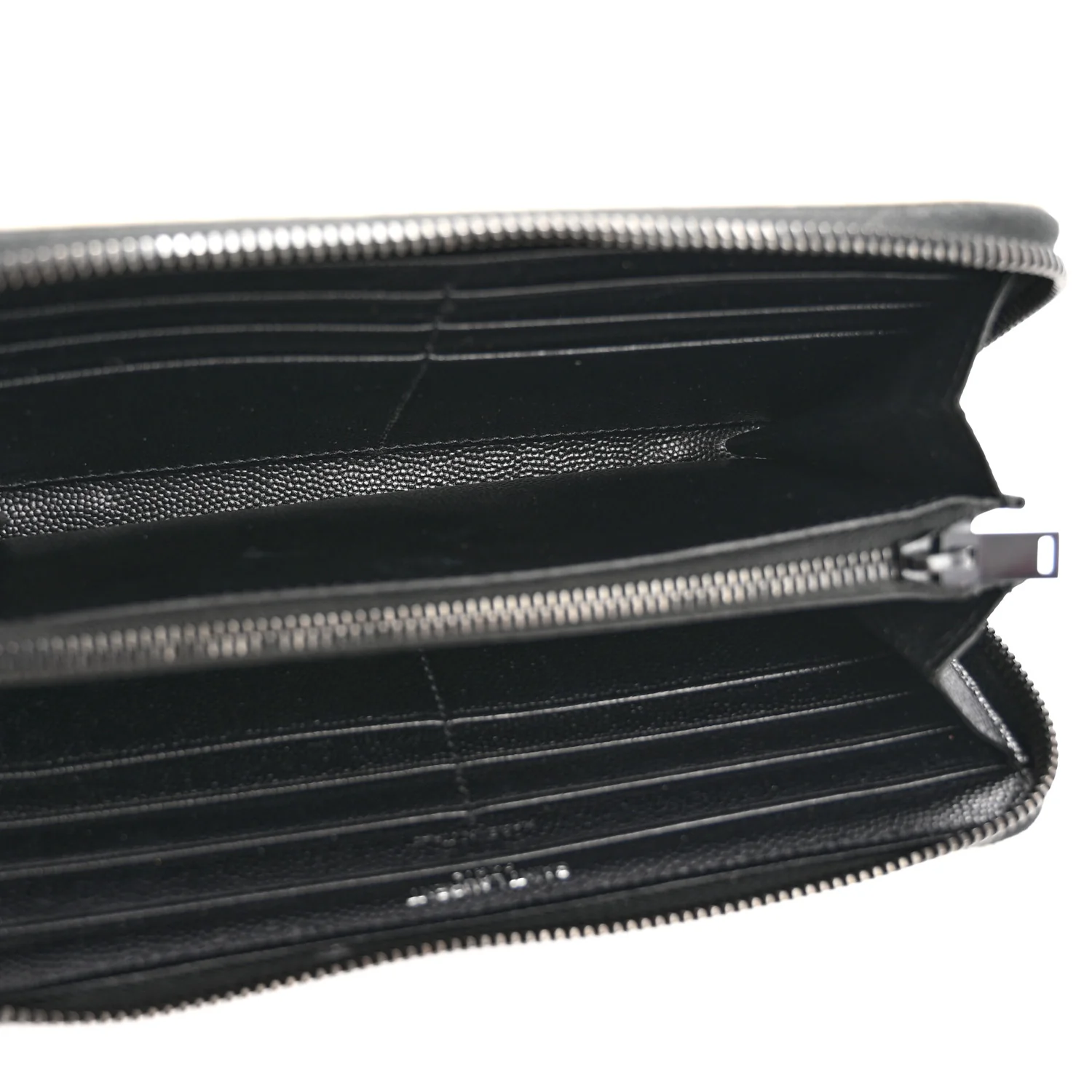Grain De Poudre Matelasse Chevron Monogram Zip Around Wallet Black Dove White - Image 5