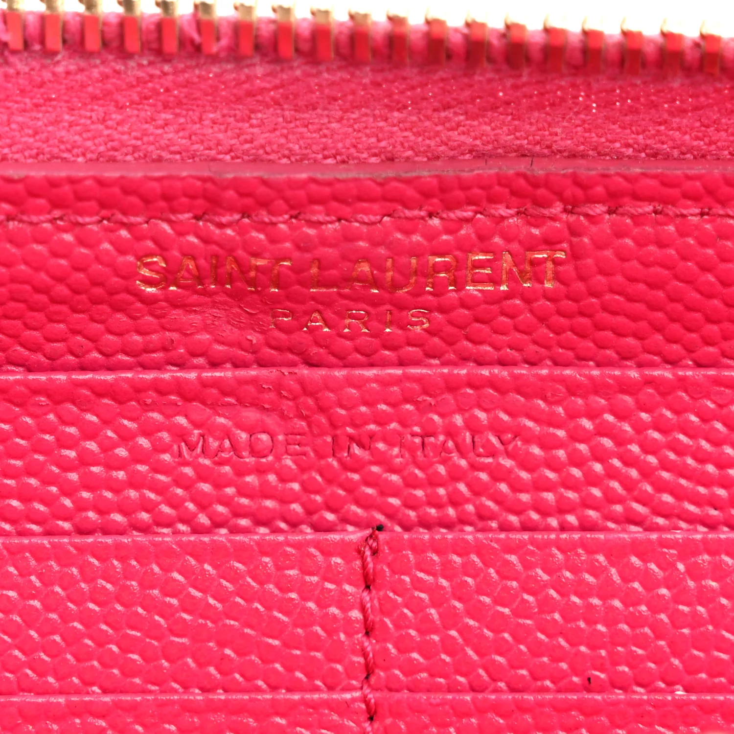 Grain De Poudre Matelasse Chevron Monogram Zip Around Wallet Fuchsia - Image 6