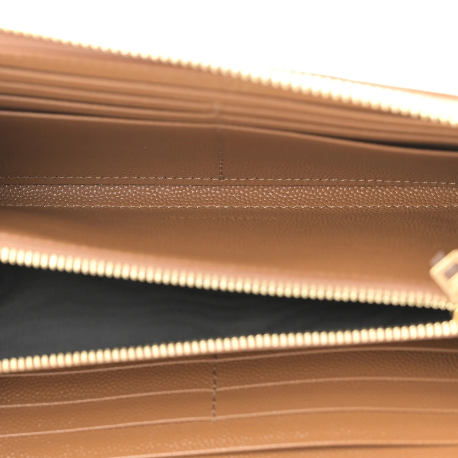 Grain De Poudre Matelasse Chevron Monogram Zip Around Wallet Naturel Dark - Image 5