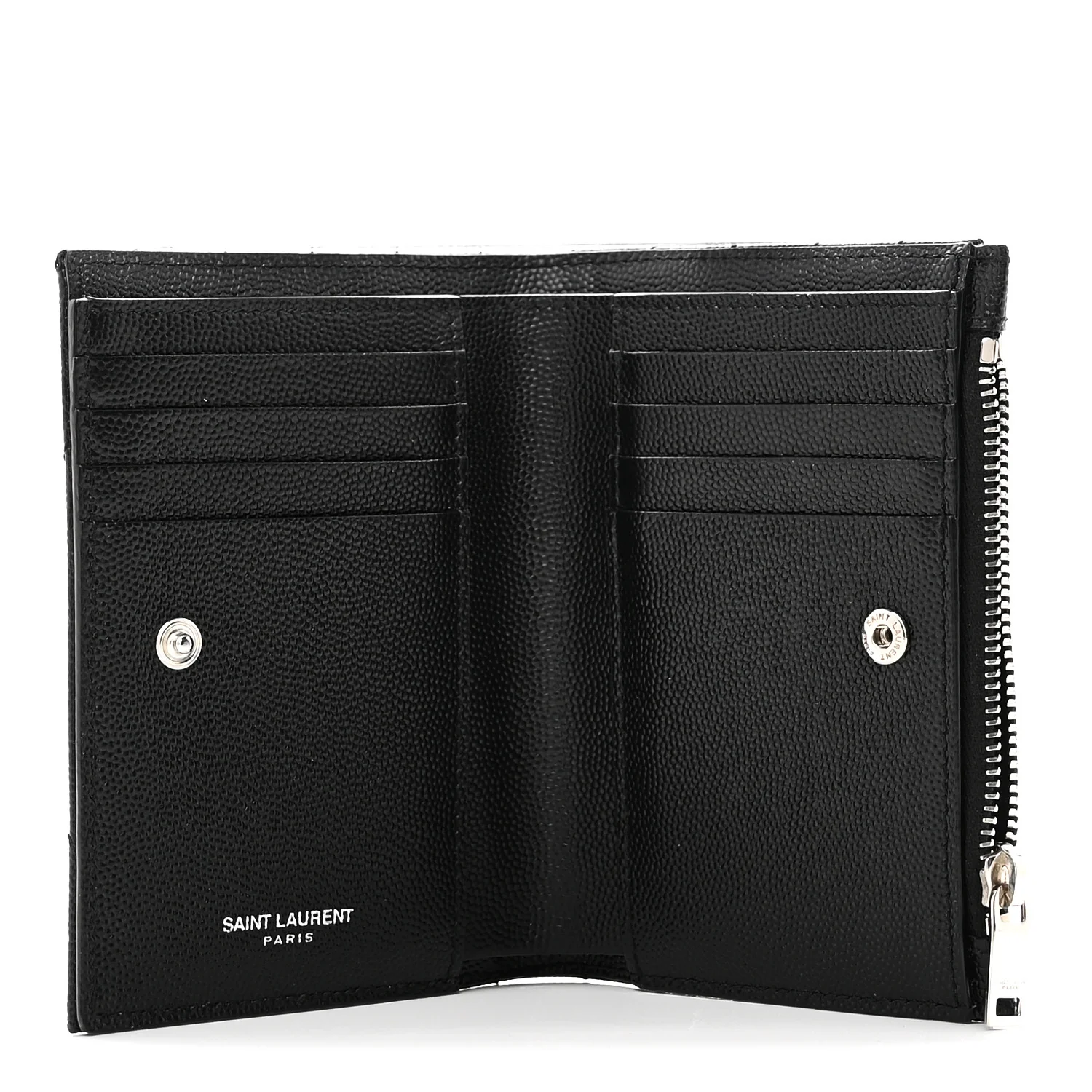 Grain De Poudre Matelasse Chevron Monogram Zipped Two-Part Wallet Black - Image 5