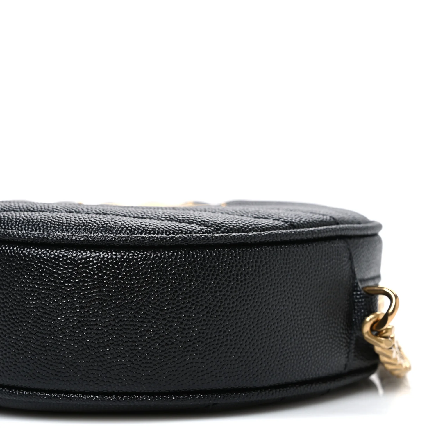 Grain De Poudre Matelasse Chevron Quilted Round Vinyle Camera Bag Black - Image 10